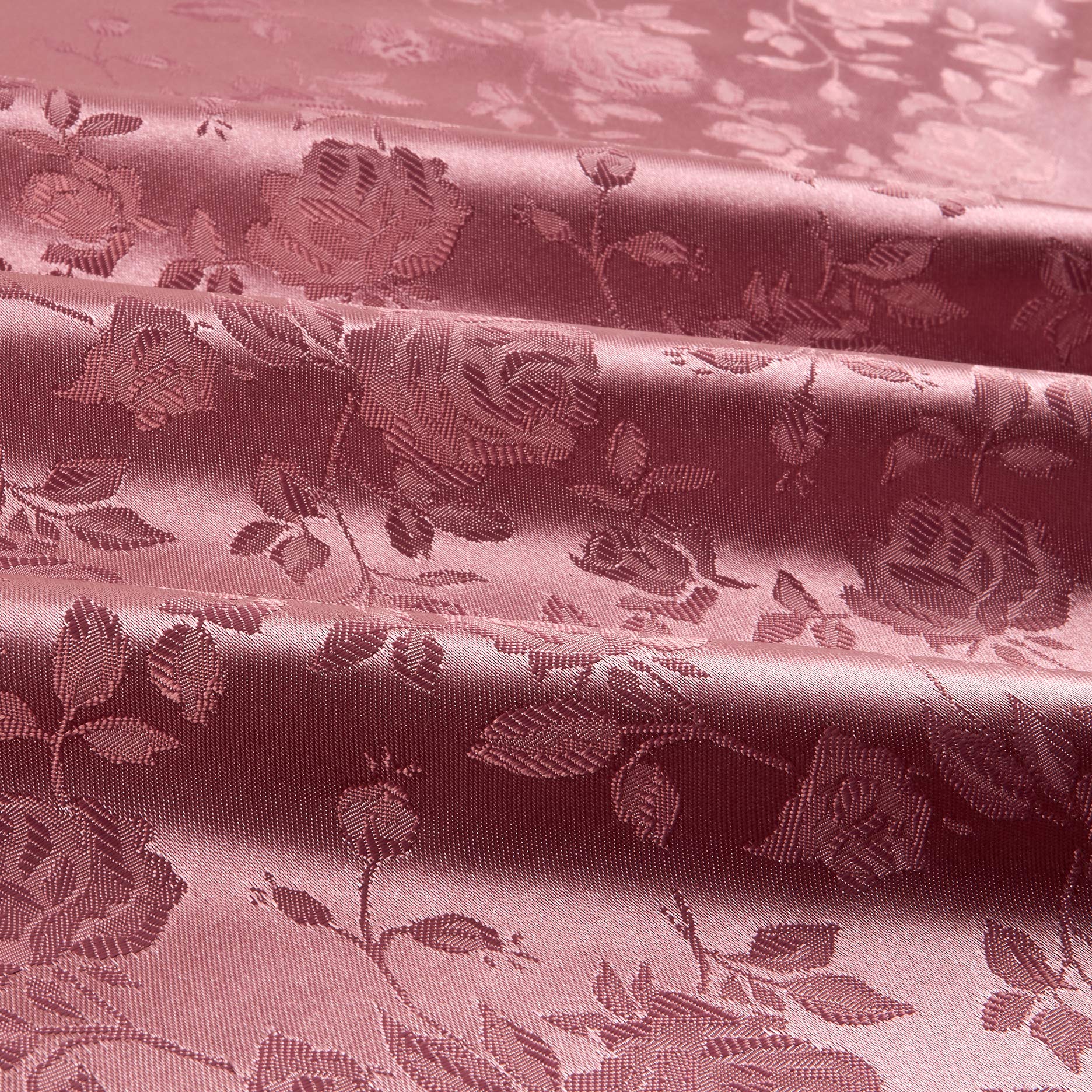 Premium Rose Satin Jacquard Mauve Fabric by the Yard - Soft Luxury Material for Dresses, Curtains & Home Decor