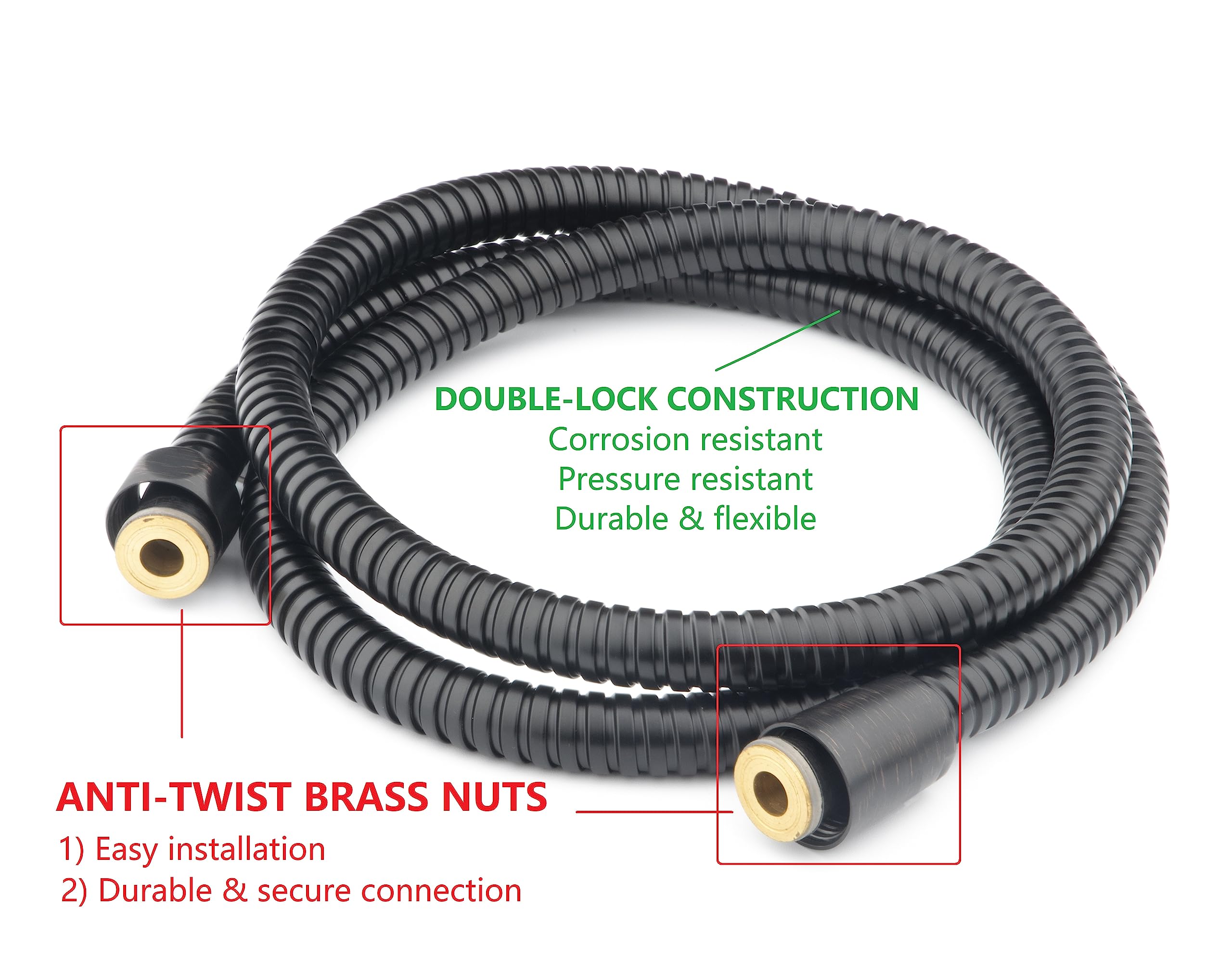6-Inch Wide Anti-Clog Rain Shower Head with 30-Settings & Handheld Combo - 5 ft Stainless Steel Hose with Brass Connectors (Oil Rubbed Bronze) - Perfect for Luxurious Spa-Like Bathroom Experience