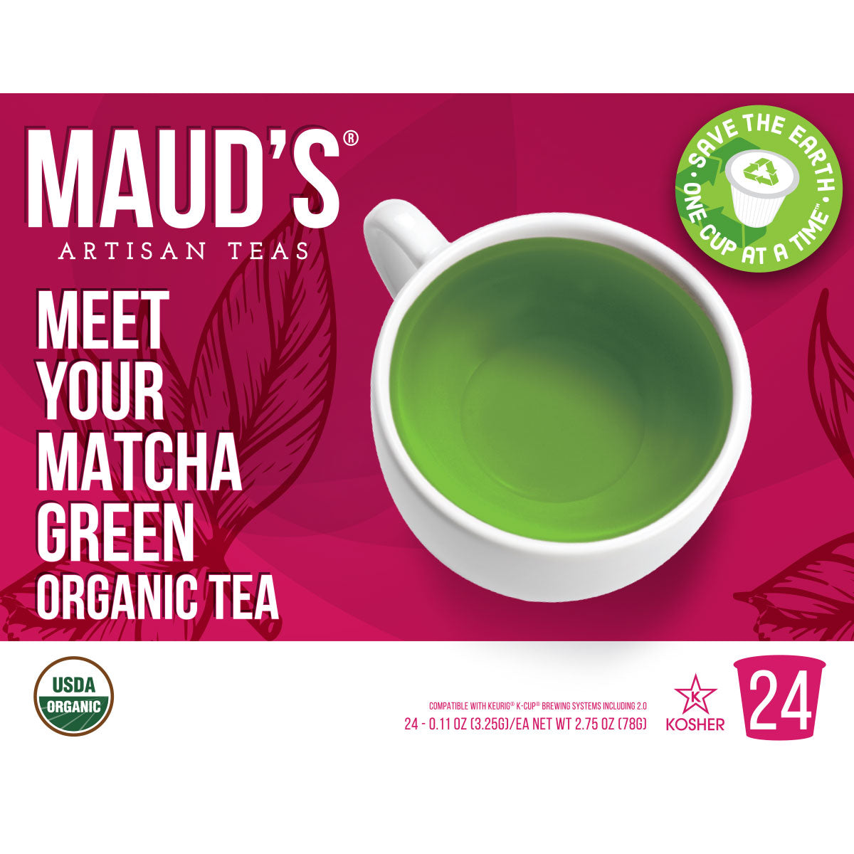 Organic Matcha Green Tea Pods by Maud's - Premium Japanese Ceremonial Grade for Energy & Focus - Perfect for Home, Office & Travel