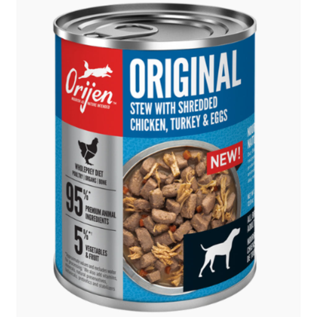 Orijen Original Stew with Chicken, Turkey & Eggs Canned Dog Food (12.8oz/363g) - Premium Grain-Free Wet Food for Adult Dogs - Perfect for Mealtime, Training Treats & Senior Dogs with Sensitive Stomachs