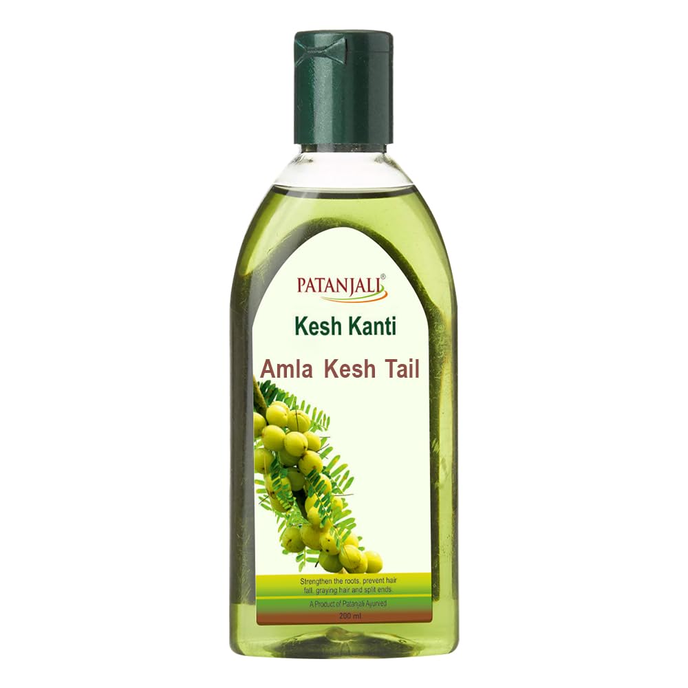 Patanjali Kesh Kanti Amla Hair Oil 200ml - Natural Ayurvedic Hair Growth Treatment for Dry & Damaged Hair - Promotes Stronger, Shinier Locks - Perfect for Daily Hair Care & Scalp Massage
