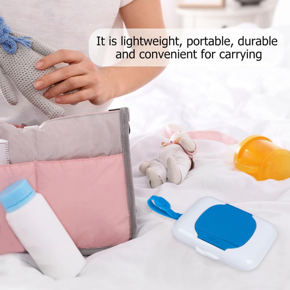 Portable 2-Pack Toilet Paper Holder & Wet Wipes Dispenser - Compact Tissue Box Organizer for Bathroom, Kitchen, Travel & Camping (Blue)