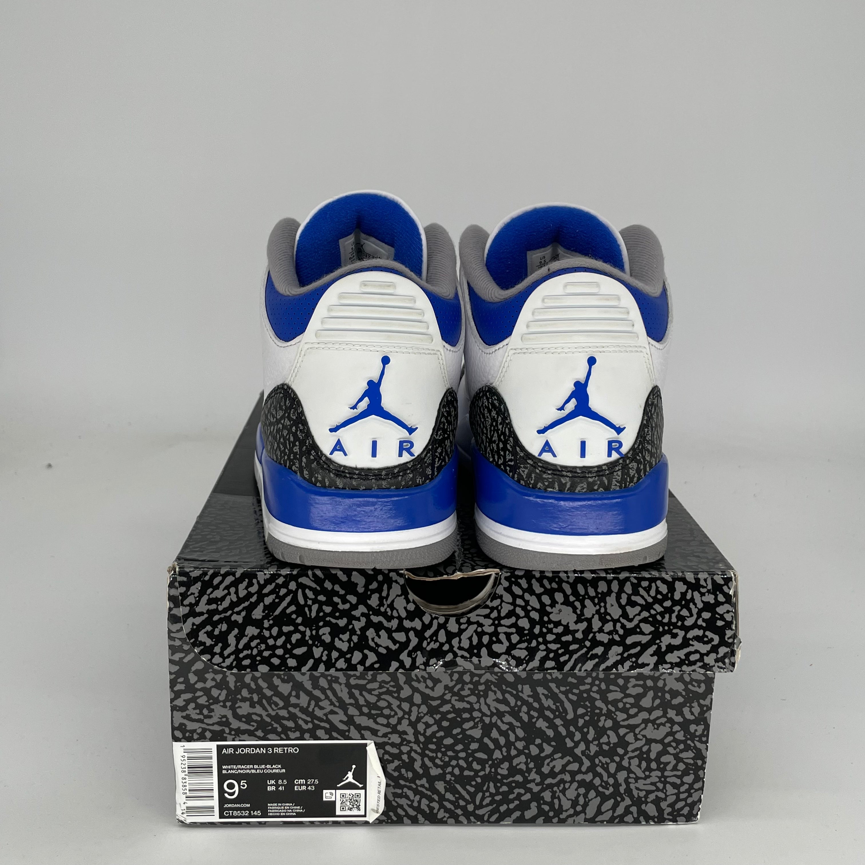 AIR JORDAN 3 RACER BLUE Men's Basketball Shoes Size 9.5 - Style CT8532-145 | Retro Sneakers for Running, Gym & Streetwear Fashion