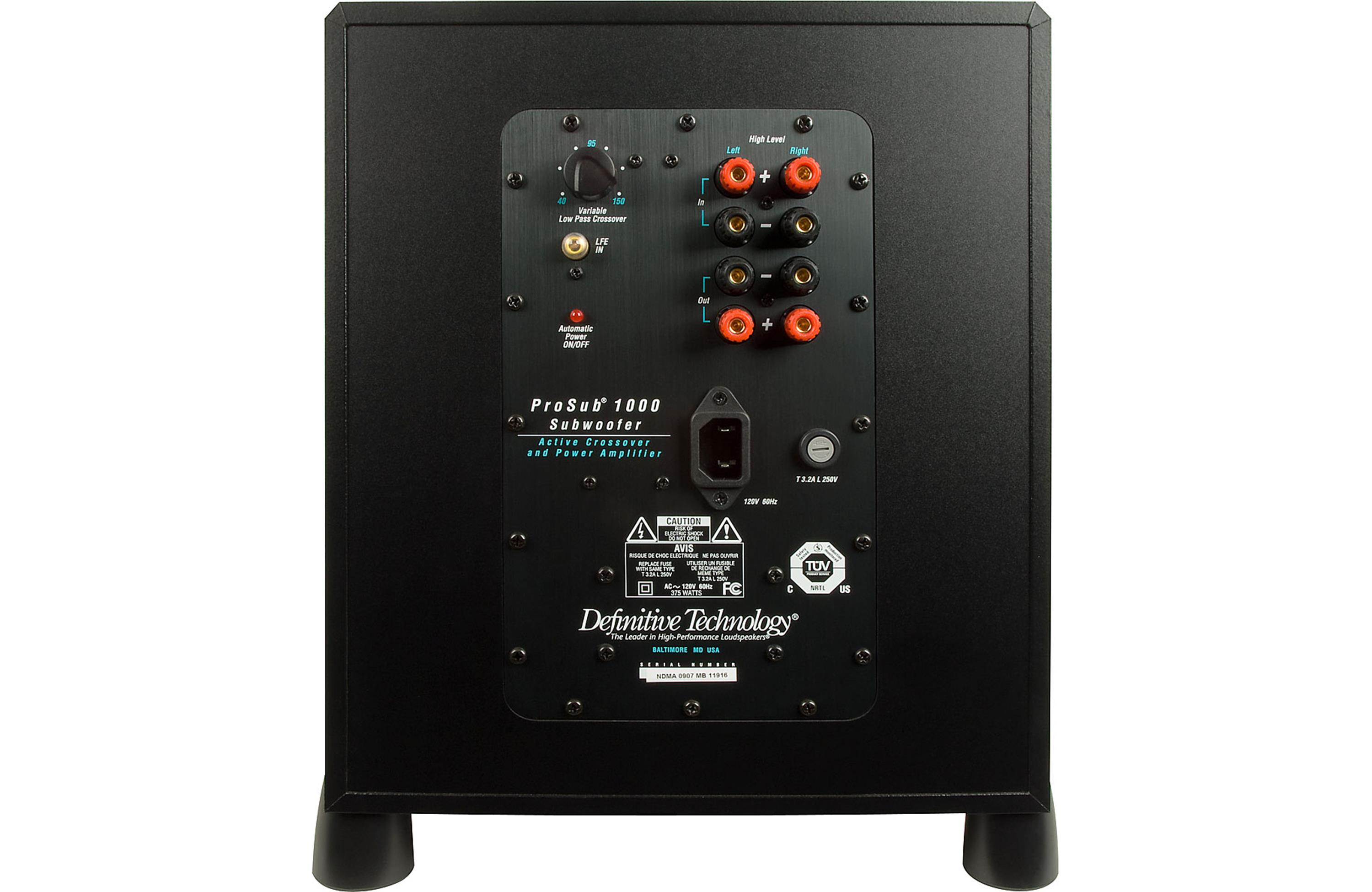 Definitive Technology ProSub 1000 - High Output Compact Powered Subwoofer for Home Theater & Music - Perfect for Movies, Gaming & Bass Enhancement
