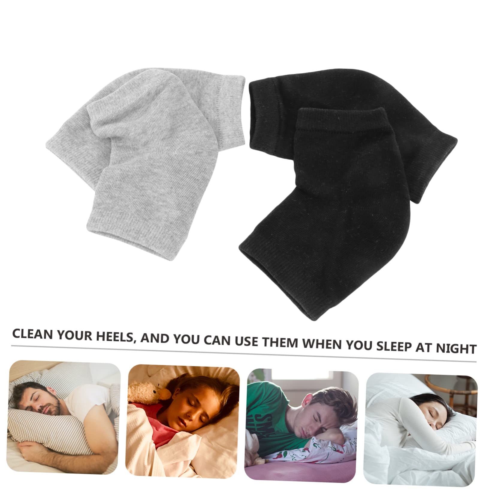 DOITOOL Gel Heel Socks for Cracked Feet - 2 Pairs, Men & Women - for Home & Sleep
