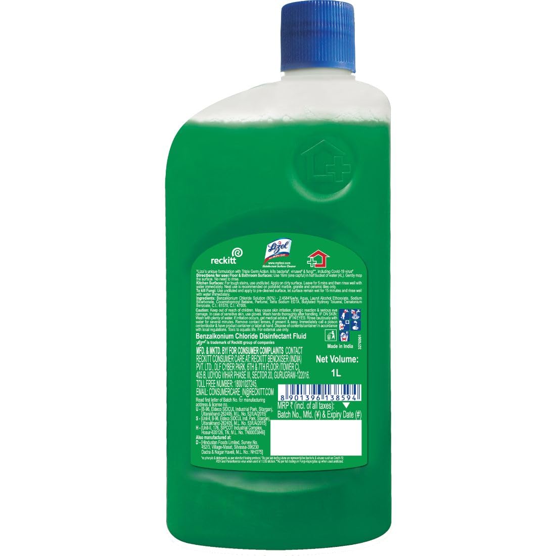 Lizol Disinfectant Surface & Floor Cleaner Liquid, Jasmine Scent - 1 Liter | Kitchen Cleaner Spray - 450ml | Kills 99.9% Germs | Ideal for Home, Office & Commercial Use