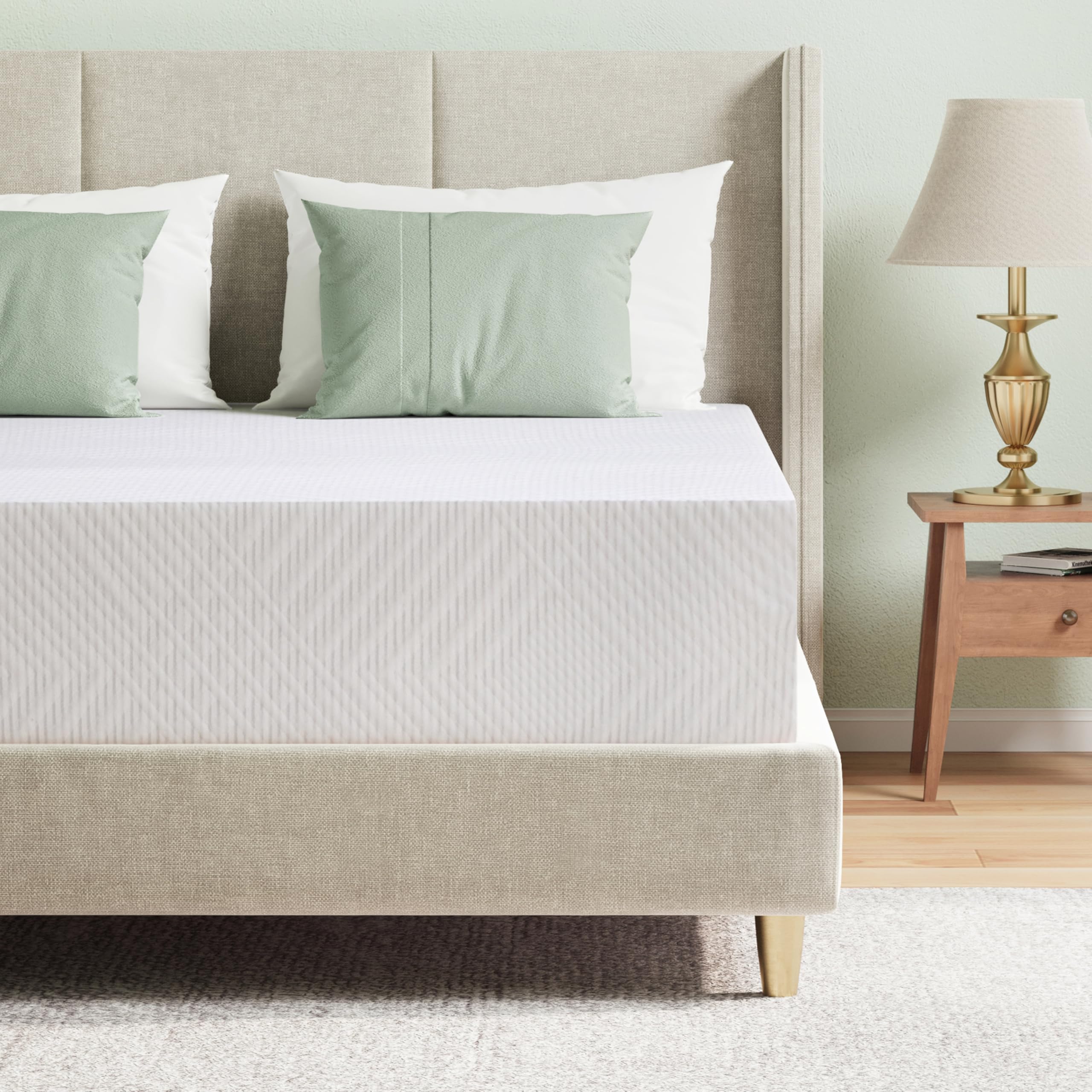 12 Inch King Mattress in a Box - Made in USA Green Tea Memory Foam Bed for Cool Sleep & Pressure Relief - Medium Firm Platform Bed Mattress for Double Size Daybed - Perfect for Guest Rooms, Dormitories & Small Apartments