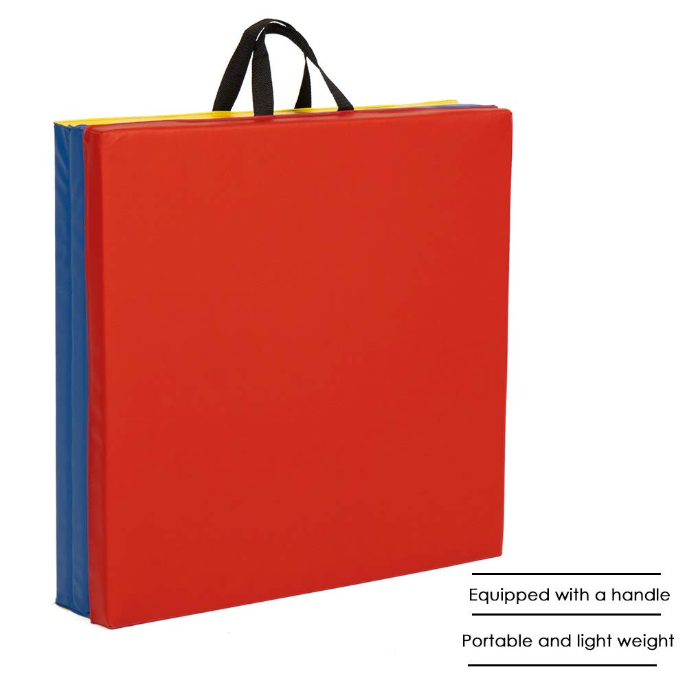 Premium 2-Inch Thick PU Leather Exercise Mat - Best for Yoga, Pilates, Gymnastics & Home Workouts | Non-Slip Folding Gym Mat with Carrying Handles | Ideal for Studios, Gyms & Home Fitness