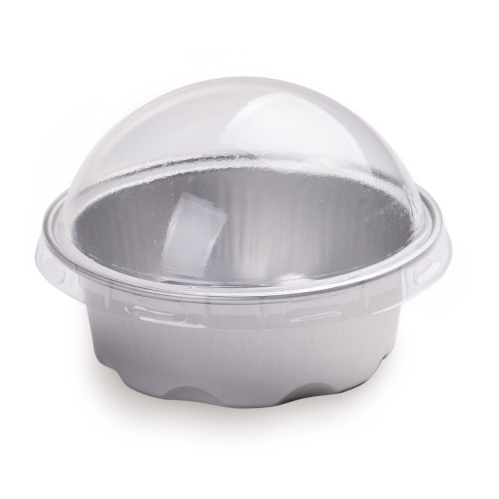1.7 oz Disposable Ramekins with Lids - 100 Pack Round Aluminum Creme Brulee Cups | Oven & Freezer Safe Baking Containers for Cupcakes, Muffins & Desserts | Perfect for Restaurants, Catering & Home Baking