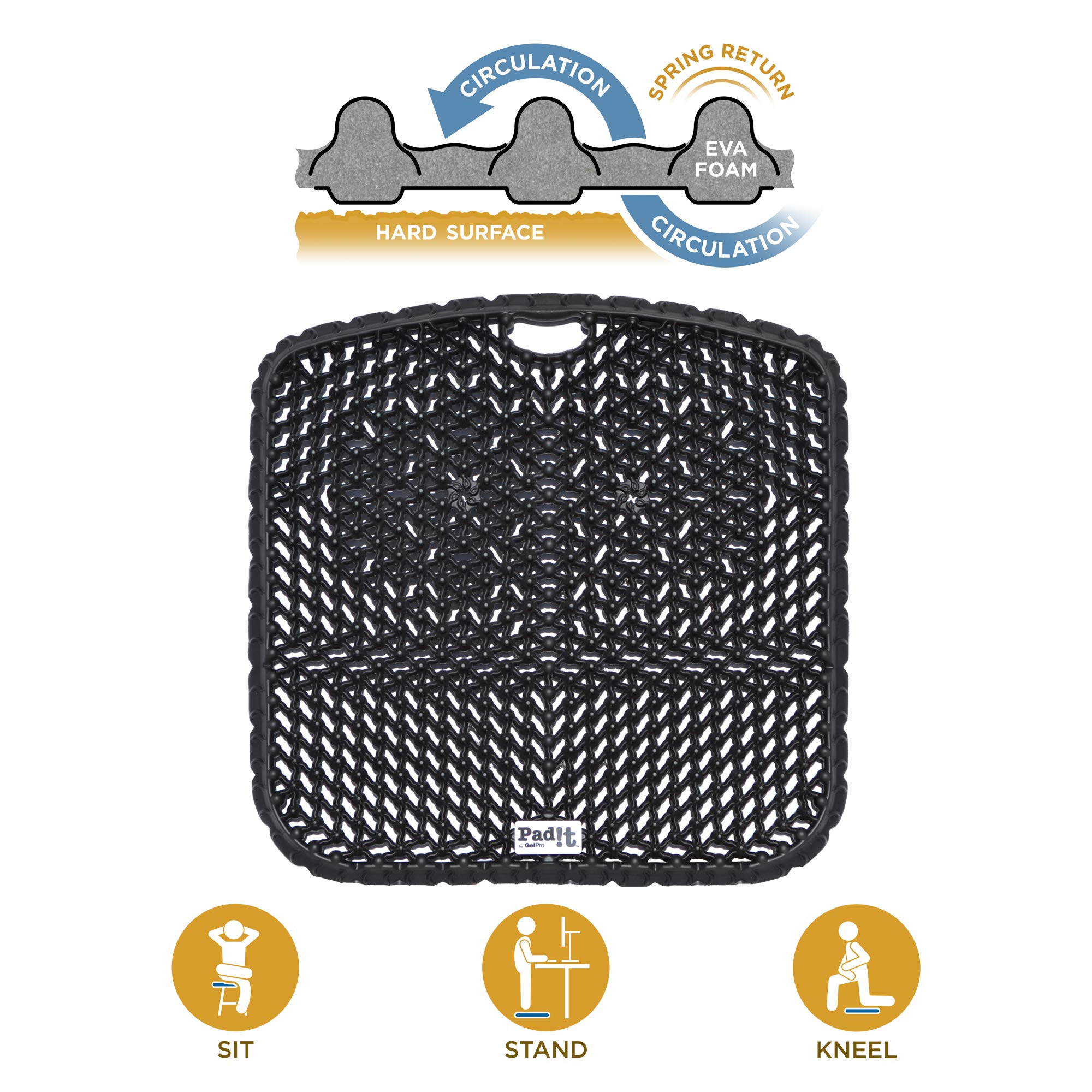 GelPro Portable Stadium Seat Cushion - Comfortable Multi-Purpose Pad for Indoor & Outdoor Use - Perfect for Sports Games, Camping, Picnics, and Beach Outings