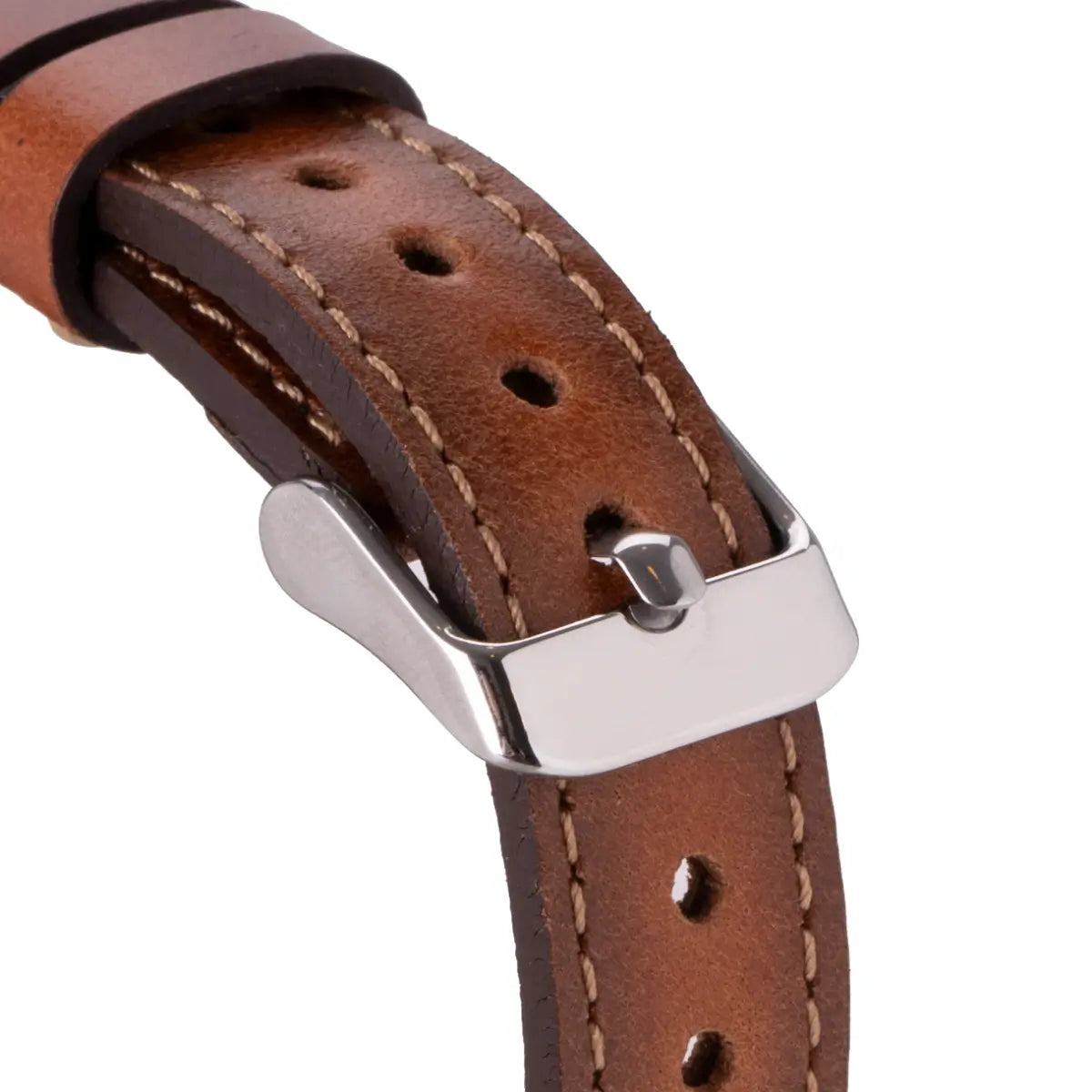 Premium Brown Leather Ultra Slim Apple Watch Band - Stylish & Comfortable for Everyday Wear, Workouts & Business Meetings