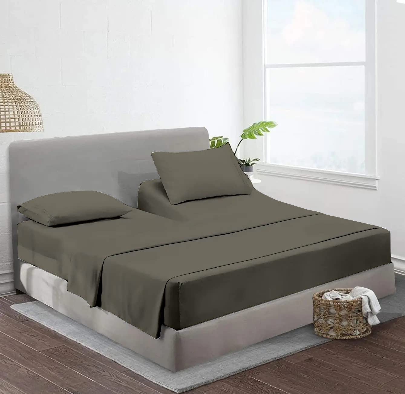 Premium Flex Head King Sheet Set for Adjustable Beds - 4 Piece Split King Sheets (34