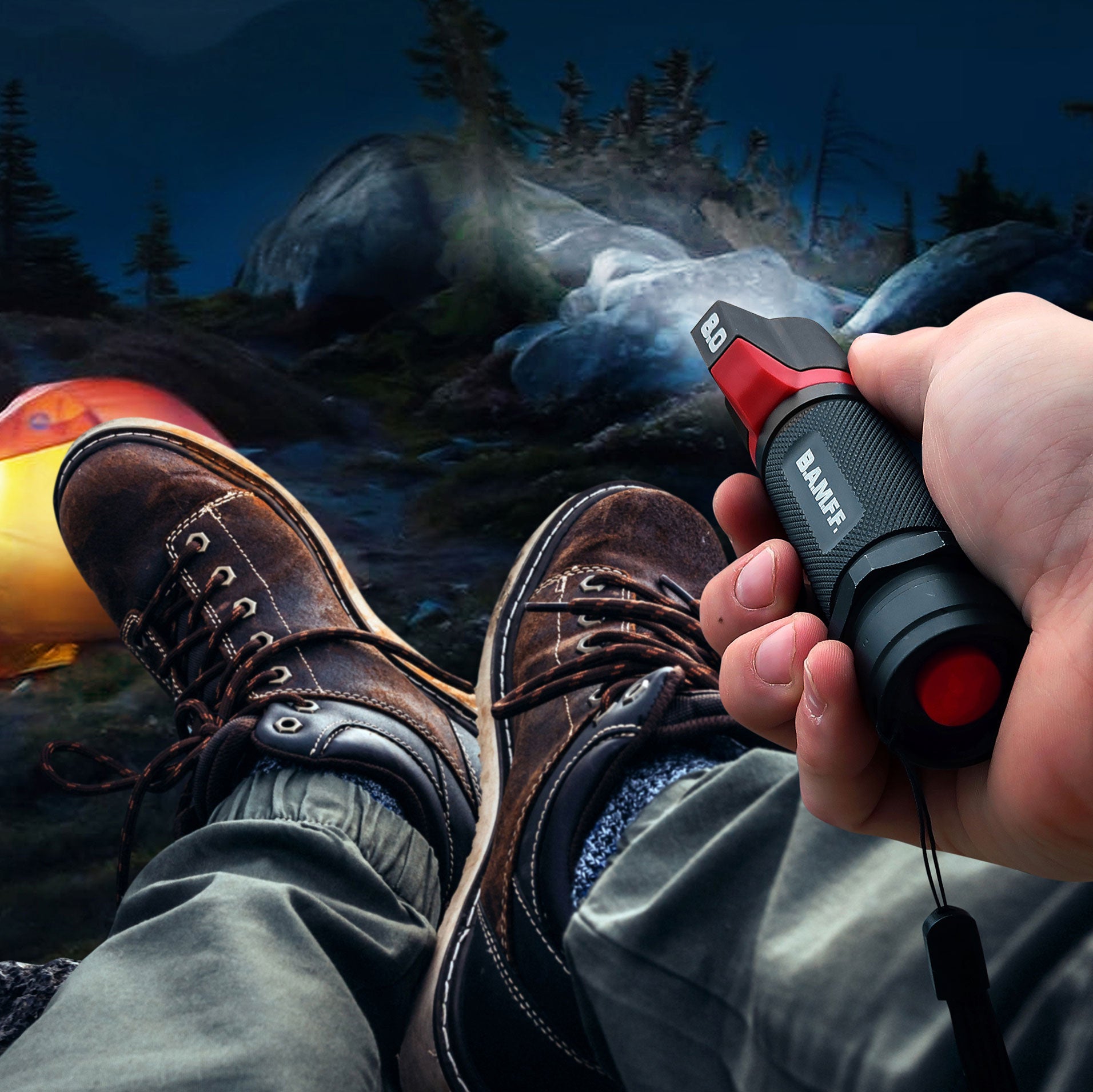 B.A.M.F.F. 8.0 800 Lumen Dual LED Flashlight - High Power Rechargeable Tactical Flashlight for Camping, Hiking, Emergency & Outdoor Adventures