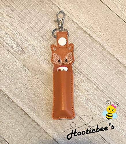 Fox Hand Sanitizer Holder & Lip Balm Organizer - Portable Keychain Clip for Purse, Backpack, Gym Bag - Essential Hygiene Accessory for Travel, Office, School, and Daily Use