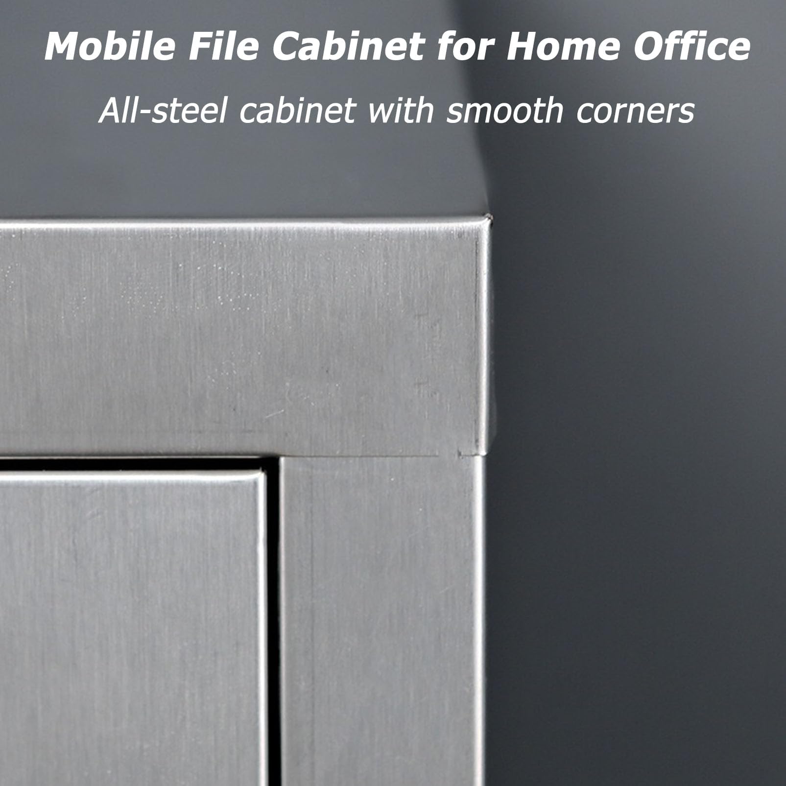 Stainless Steel File Cabinet with Lock - Under Desk Mobile Storage for Home Office, Garage Tool Chest & Metal Medicine Cabinet | Perfect for Warehouse, Repair Shop, Home Organization & Office Supplies