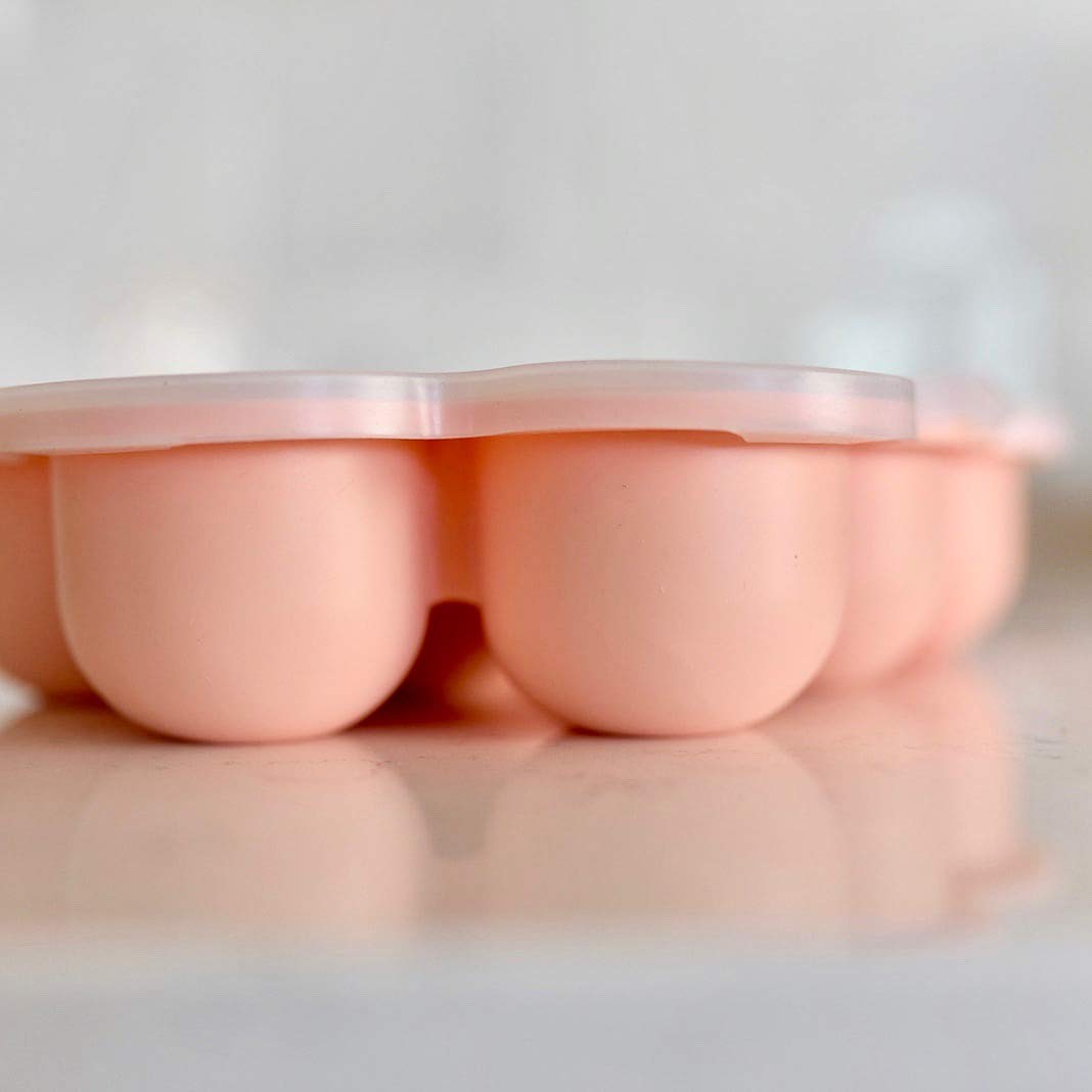 Simka Rose Baby Food Storage Containers - BPA Free 2.5 Oz Silicone Freezer Trays with Clip-on Lids for Homemade Purees & Breastmilk - Perfect for Meal Prep, Baby Led Weaning, and Breast Milk Storage