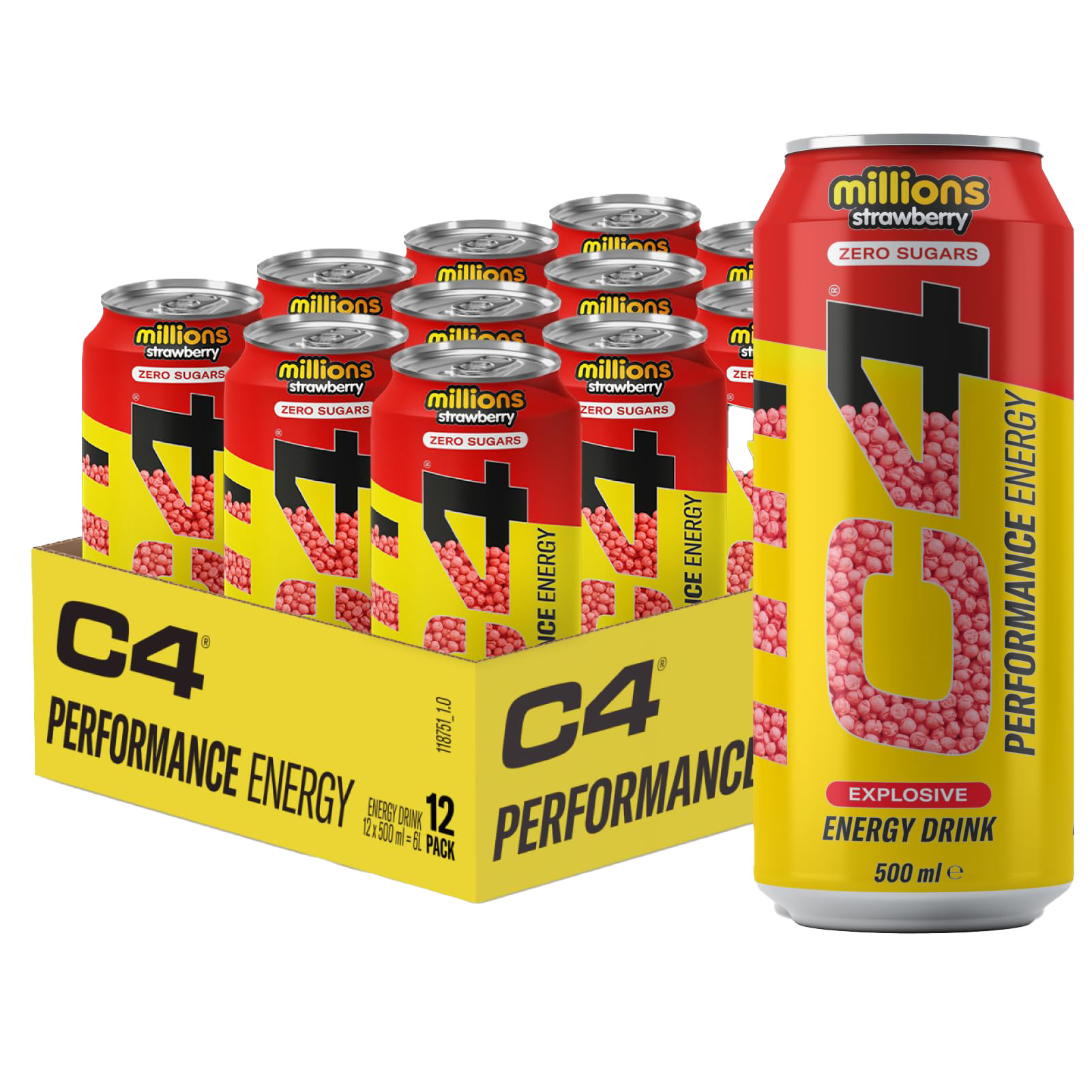 Cellucor C4 Carbonated Energy Drink - 12 Pack (500ml Each) | Pre-Workout & Fitness Boost | Refreshing Carbonated Beverage for Gym, Sports & Active Lifestyle