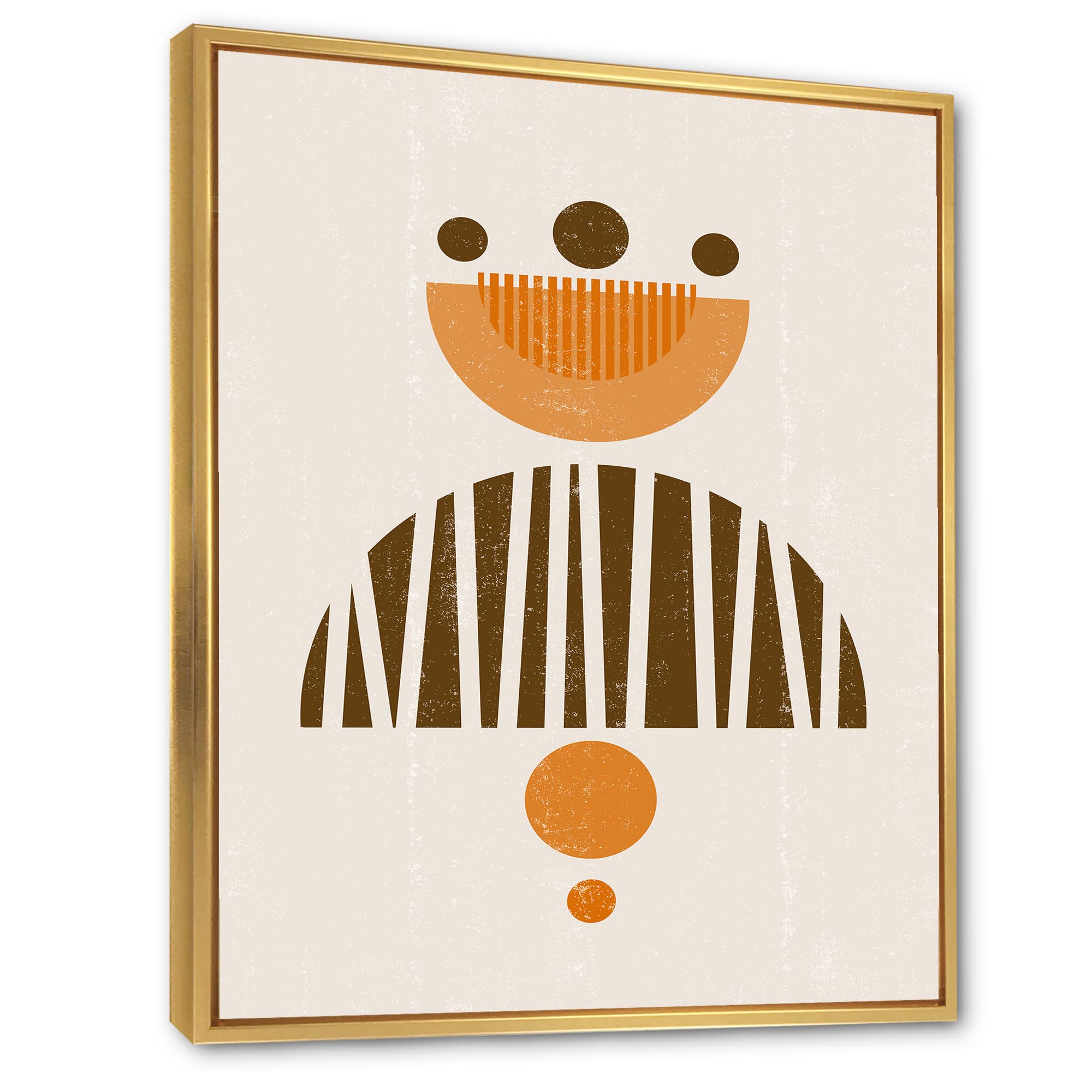 Abstract Minimal Sun and Moon Wall Art - Earth Tone Framed Canvas Print for Living Room & Bedroom Decor | Modern Home & Office Wall Decor