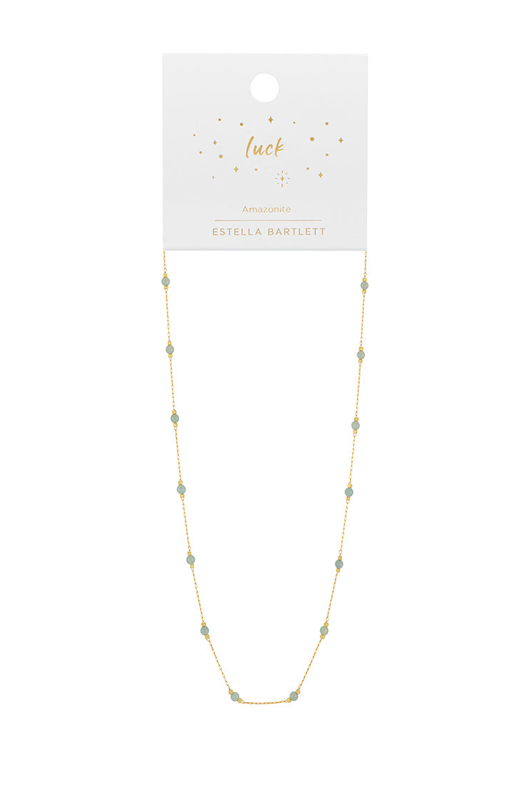 Healing Amazonite Gemstone Bead Necklace for Women - Natural Crystal Jewelry for Stress Relief & Positive Energy - Perfect for Meditation, Yoga & Spiritual Healing