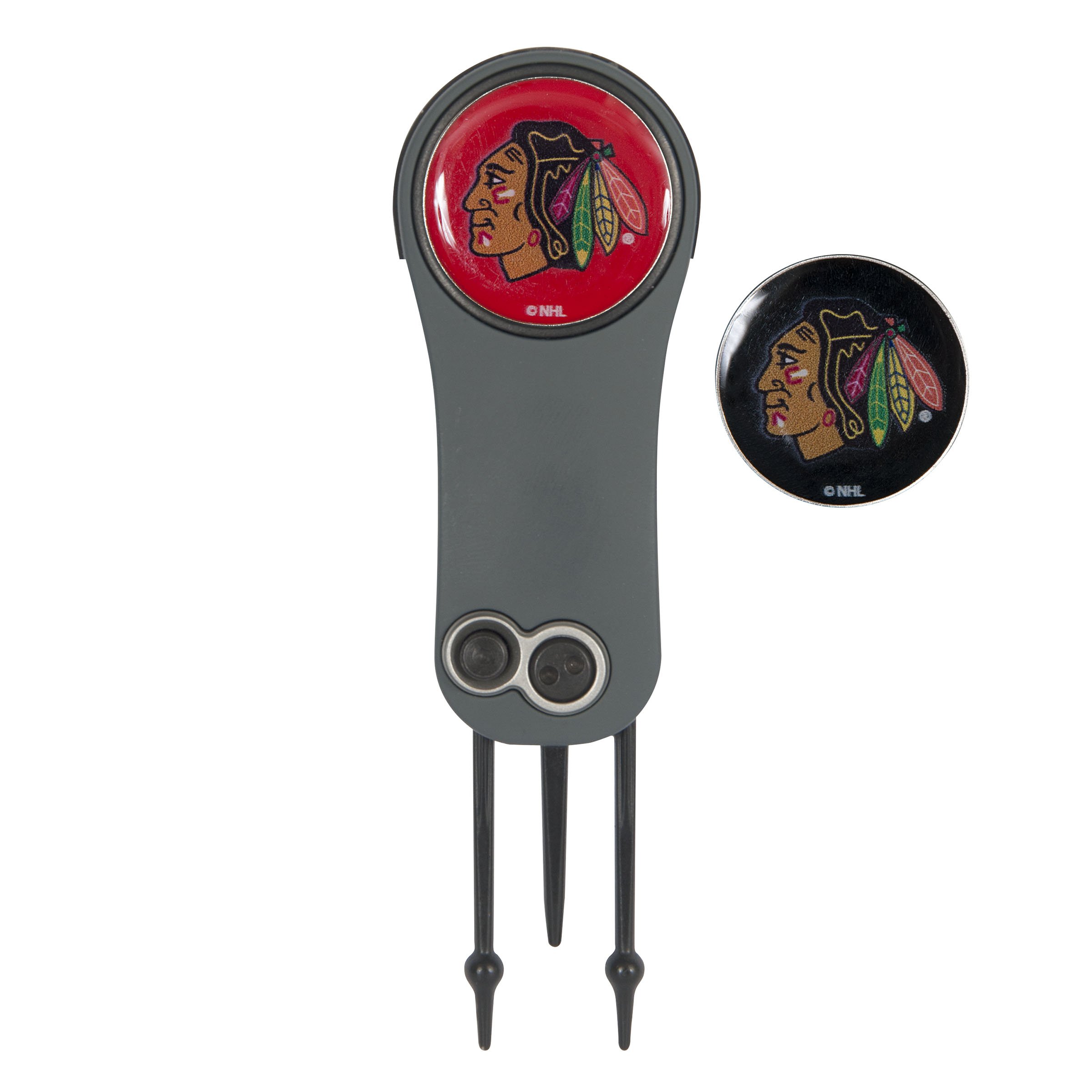 NHL Switchblade Golf Repair Tool with 2 Ball Markers – Perfect for Fixing Divots on Greens & Marking Your Ball | Ideal for Golfers & Course Maintenance