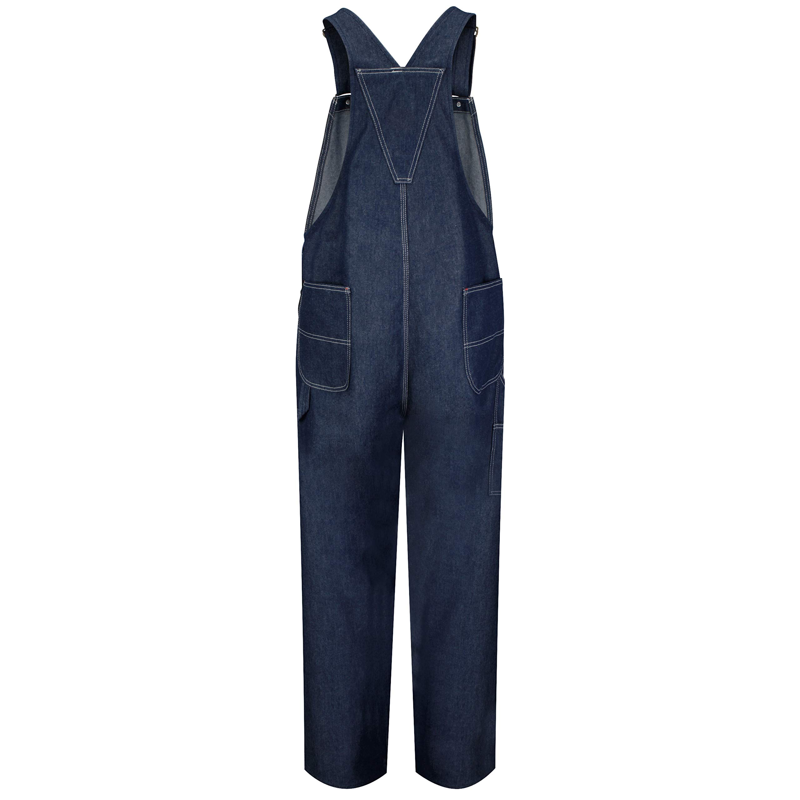 Red Kap Men's Denim Bib Overalls - Durable Workwear for Farming, Construction & DIY Projects | Comfortable & Functional Coveralls for Professional Use