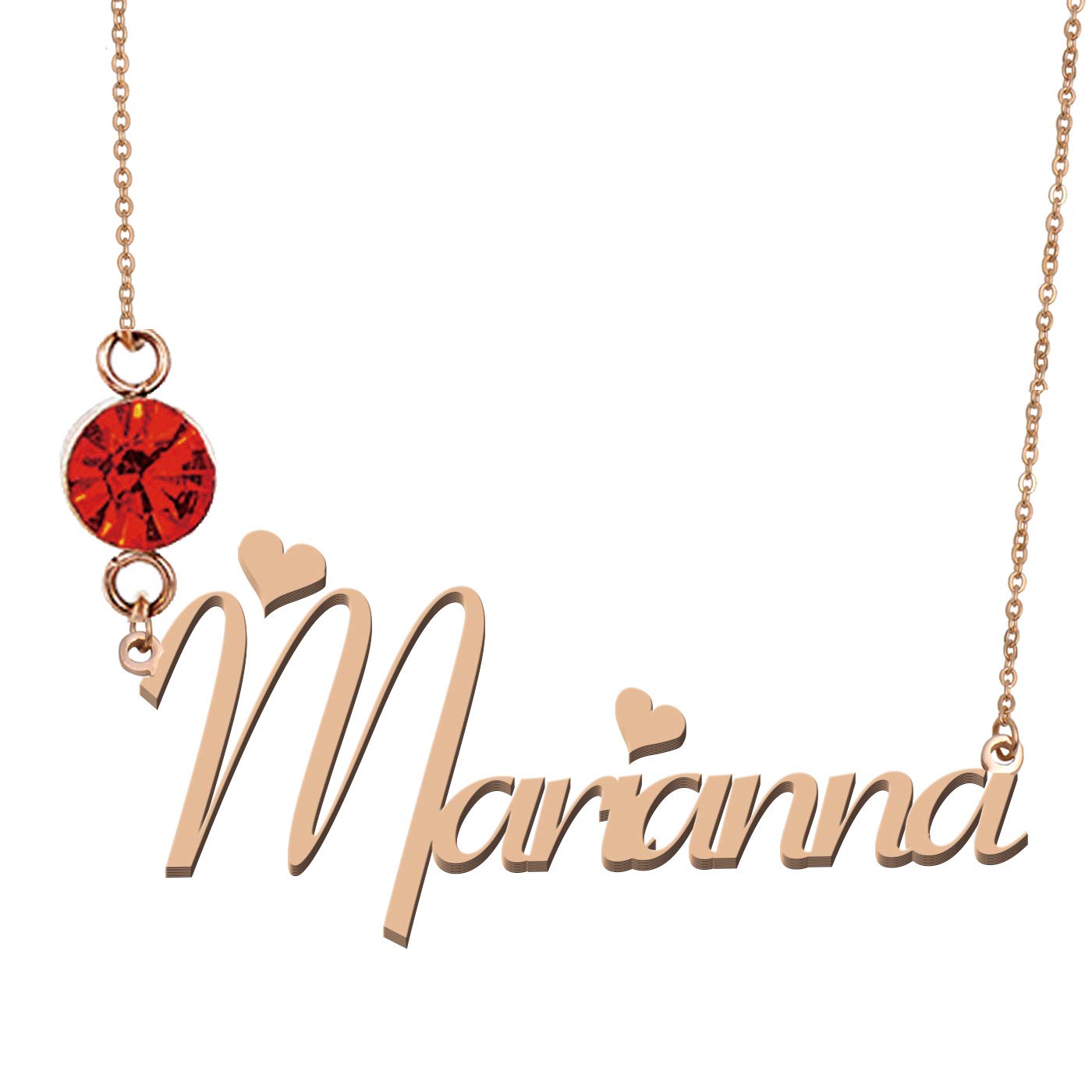 Personalized Name Necklace with Birthstone - Custom Engraved Jewelry Gift for Women, Mom, Wife - Perfect for Birthday, Anniversary & Valentine's Day