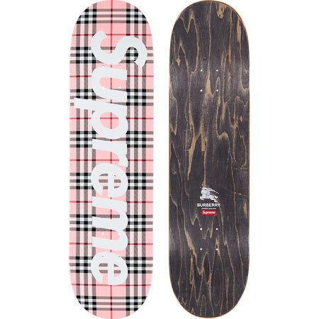 Supreme x Burberry Skateboard Deck - Pink Limited Edition for Collectors & Skaters | Perfect for Street Skating, Collectibles & Home Decor
