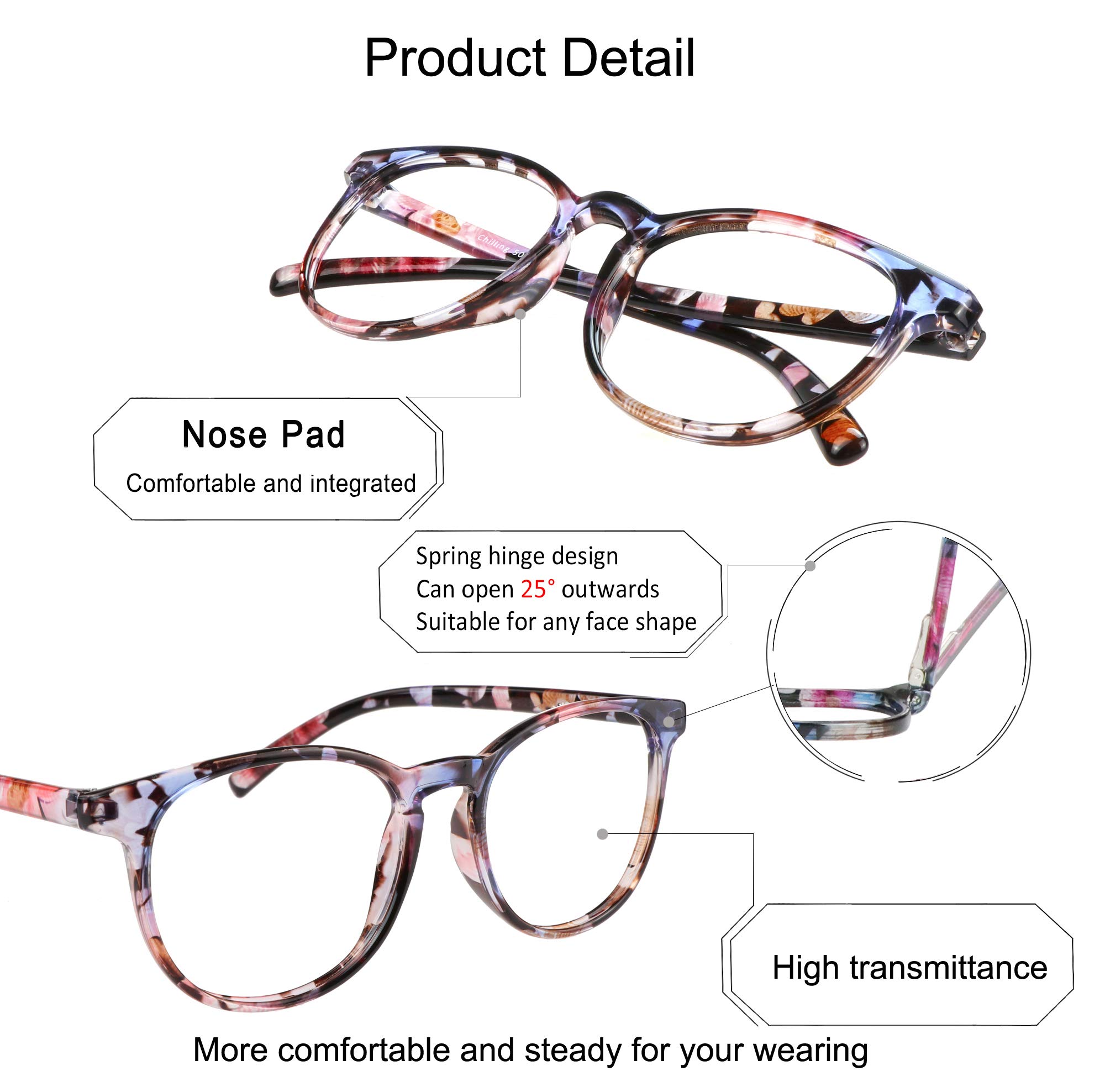 Blue Light Blocking Glasses for Women - Photochromic Pink Sunglasses with Anti Eyestrain & Anti Glare - Computer, Reading, Gaming & TV Glasses for Work & Home Use