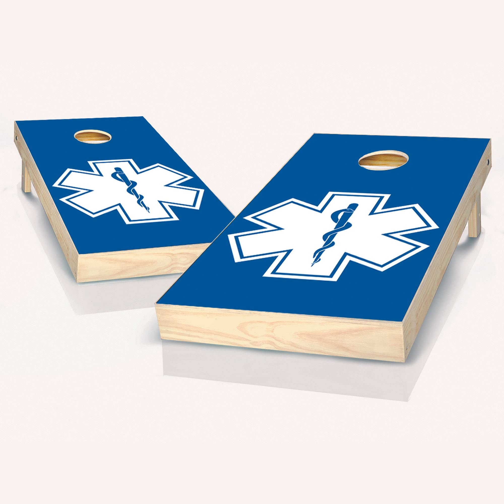 Skip's Garage EMS Cornhole Boards Set - 2 Premium Boards & 8 Bean Bags with Custom Accessories - Perfect for Backyard Parties, Tailgating, and Outdoor Games - American-Made Cornhole Game