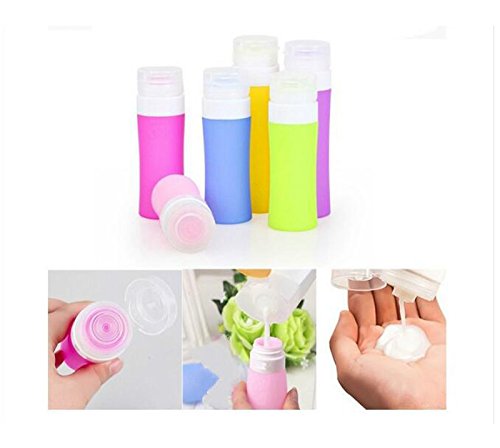 3PCS Leakproof Silicone Travel Bottles (80ml) - Empty Refillable Squeeze Tubes with Flip Top Cap for Shampoo, Lotion & Toiletries | TSA Approved for Airplane Carry-on | Perfect for Gym, Vacation & Daily Use