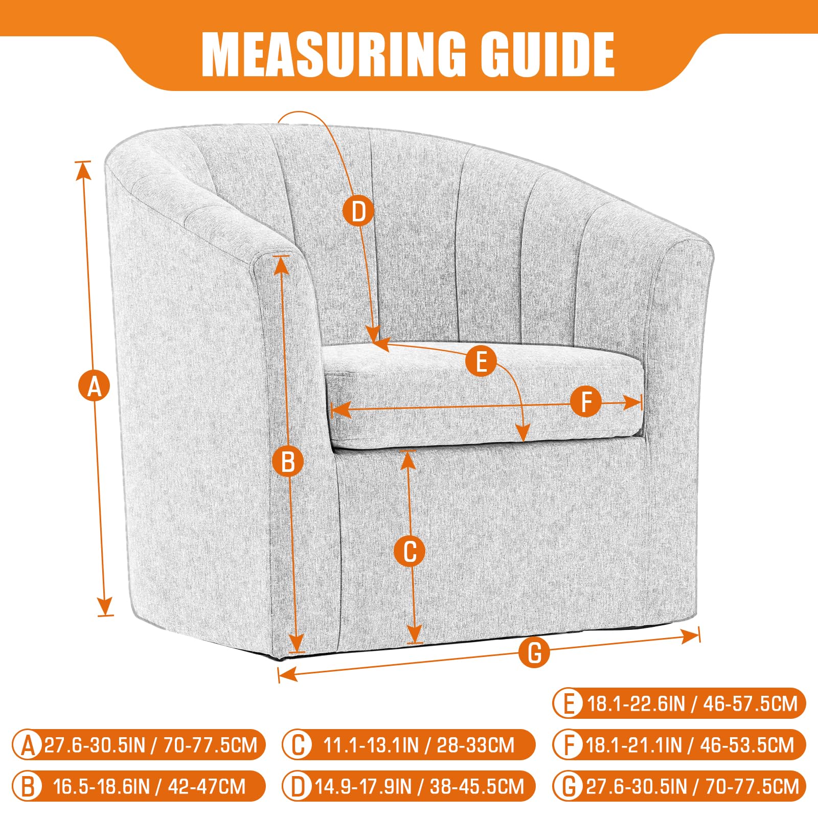 VANSOFY 2-Piece Stretch Jacquard Club Chair Slipcover - Soft Armchair & Sofa Cover, Furniture Protector (Cream, 2-Pack) - Perfect for Living Room, Office, and Lounge Decor