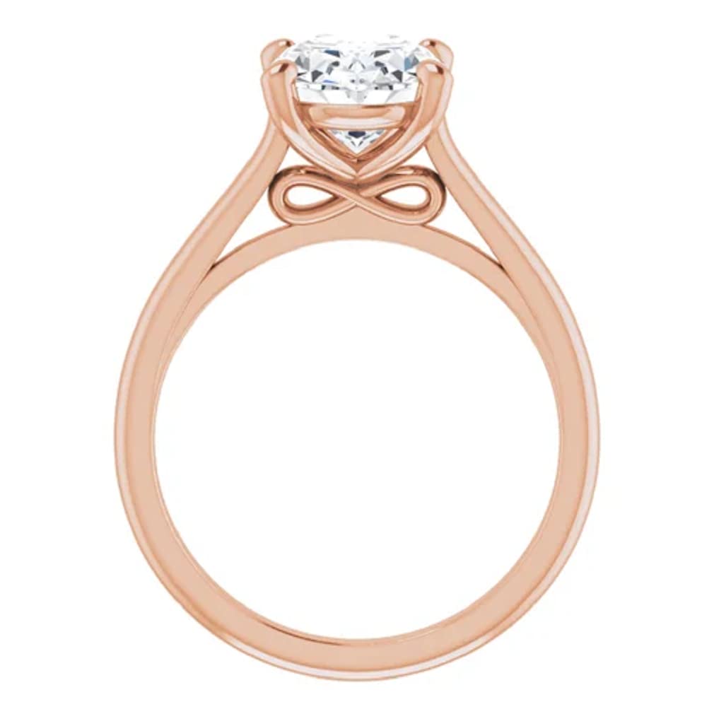 10K Solid Rose Gold Handmade Engagement Ring - 2 CT Oval Cut Moissanite Diamond Solitaire Wedding Band for Women - Perfect for Proposals, Anniversaries & Bridal Jewelry Gifts