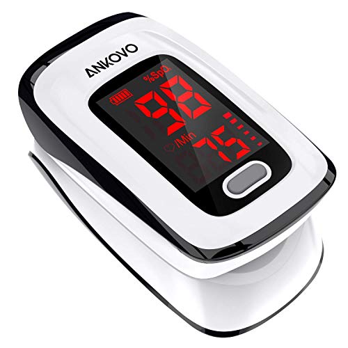 ANKOVO Fingertip Pulse Oximeter - Accurate Blood Oxygen Saturation (SpO2) & Heart Rate Monitor for Adults & Kids - Portable Oxygen Meter for Sports, Aviation, Hiking & Home Health Monitoring