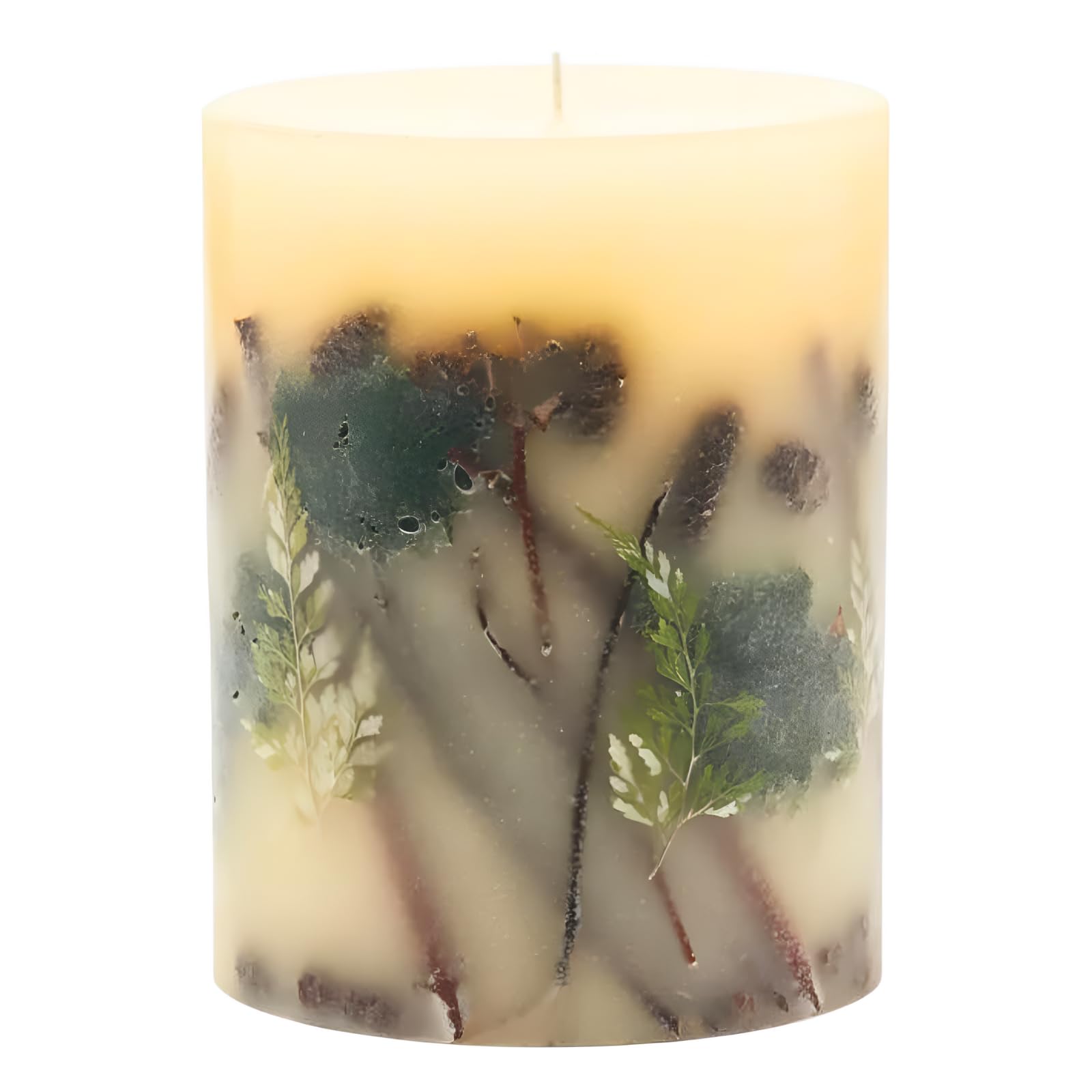 Rosy Rings Forest Round Botanical Candle - 200 Hour Burn Time, Clary Sage & Sandalwood Aromatherapy Candle with White Musk | Woodsy Scent for Relaxation, Spa, Yoga & Home Decor | 6.5