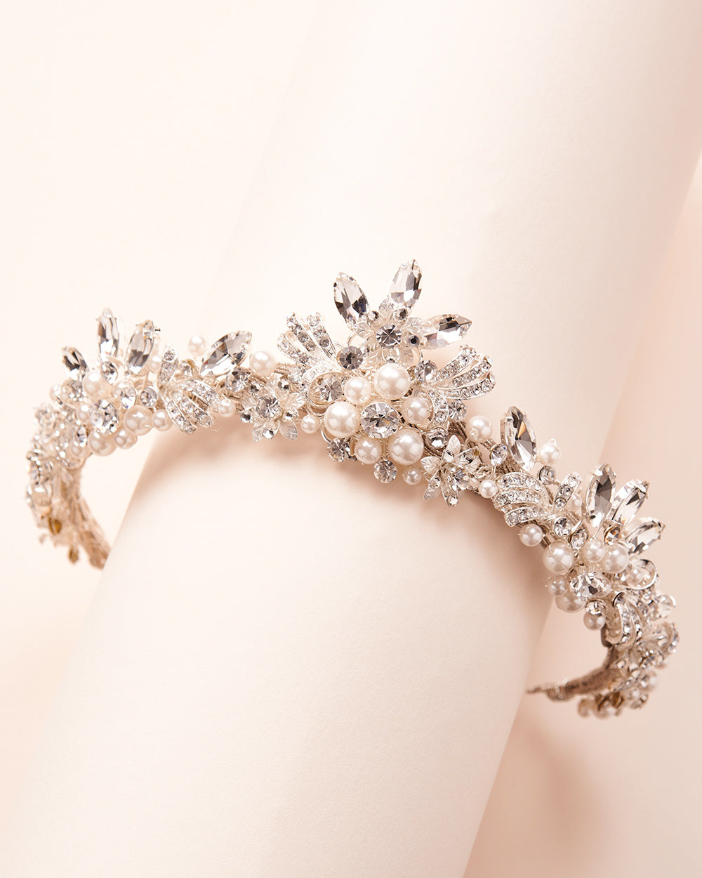 Ophelia Pearl Crown - Elegant Pearl Tiara for Weddings, Prom & Special Occasions | Vintage-Inspired Bridal Headpiece for Women