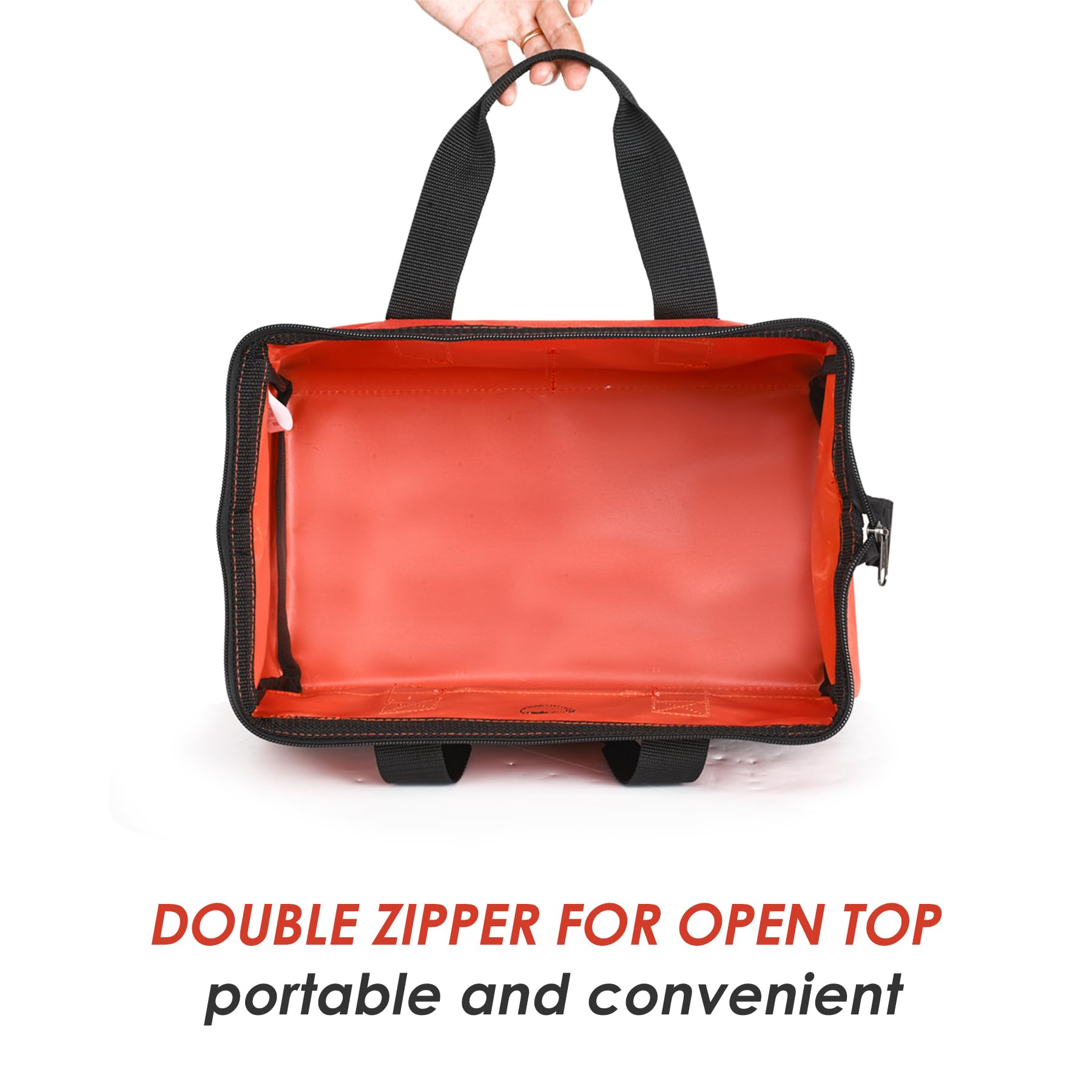 FASITE 12-Inch Waterproof Canvas Tool Bag for Electricians & Handymen - Wide Mouth Design (2-Pack) - Perfect for Construction Sites, Home Repairs & DIY Projects