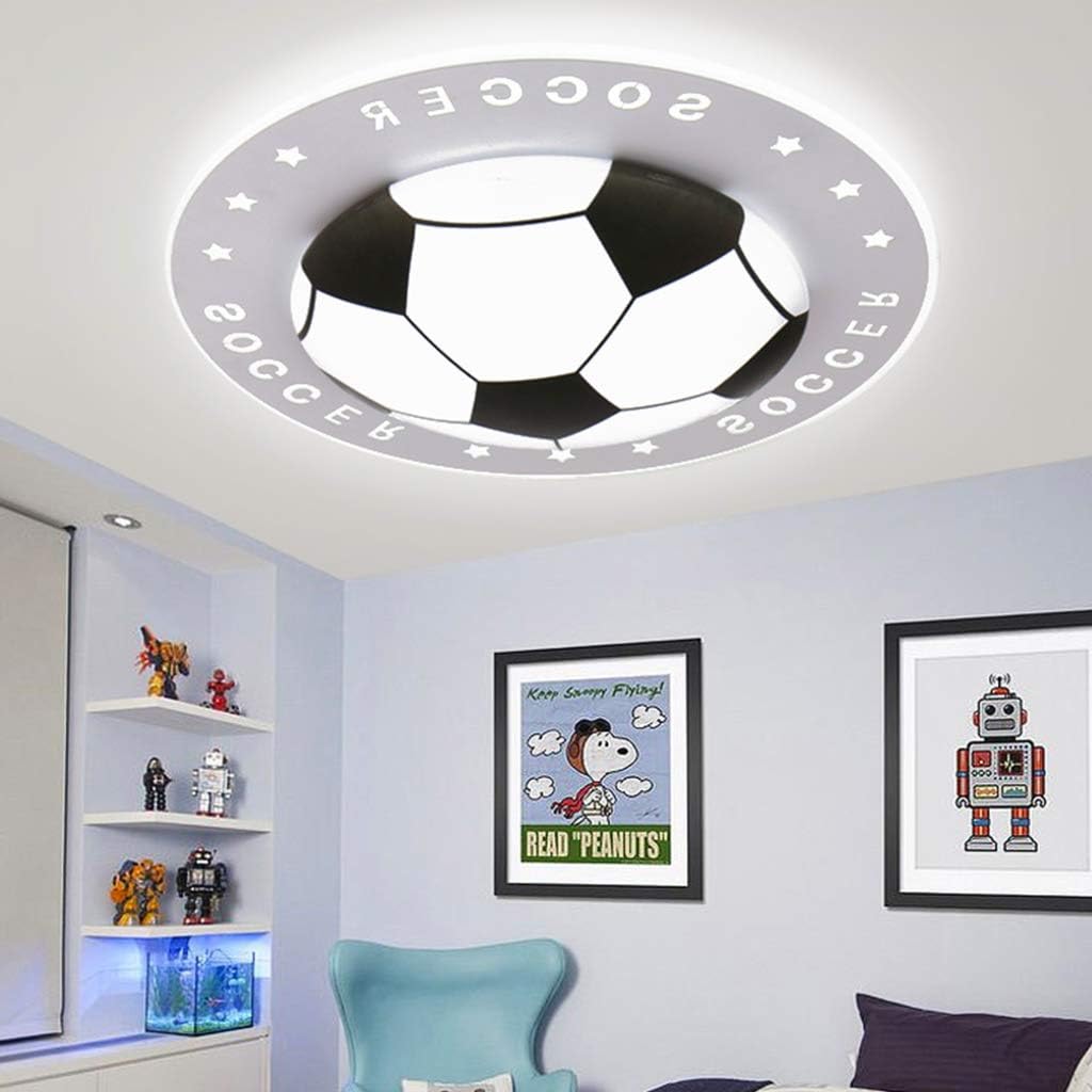 Cartoon Football Ceiling Light - Dimmable LED Kids Room Lighting for Boys & Girls, Eye Protection Nursery Bedroom Decor (42cm) - Perfect for Children's Bedrooms, Playrooms & Sports Themed Rooms