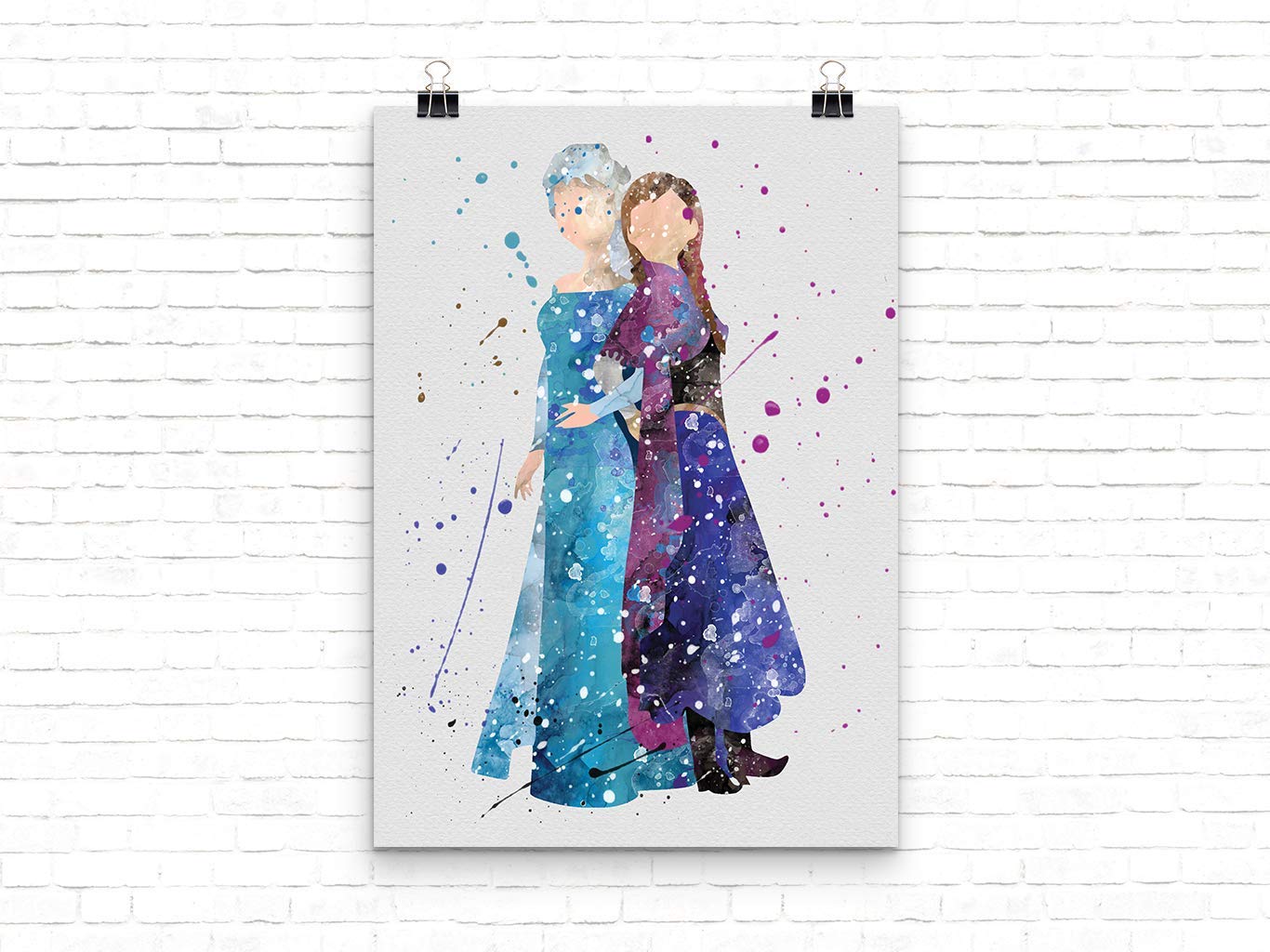 Frozen Wall Art Print - Anna & Elsa Decor for Kids Room