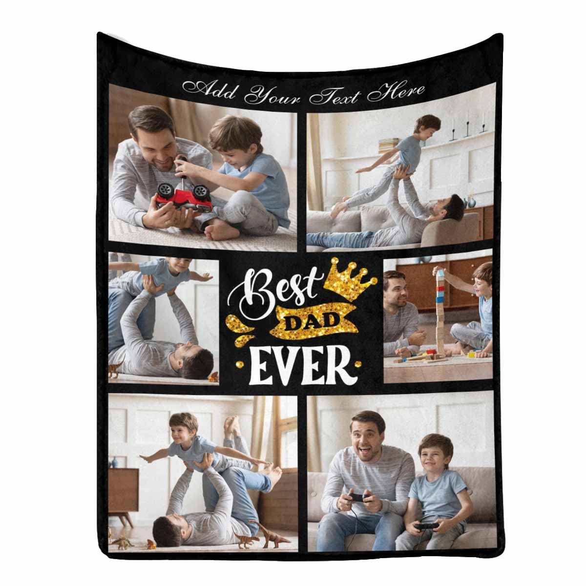 Personalized Dad Blanket - Custom Gift from Daughter, Son or Wife - Best Dad Ever Throw Blanket 50x60 - Perfect for Father's Day, Birthday & Anniversary Gifts - Cozy Bed, Couch & Travel Blanket