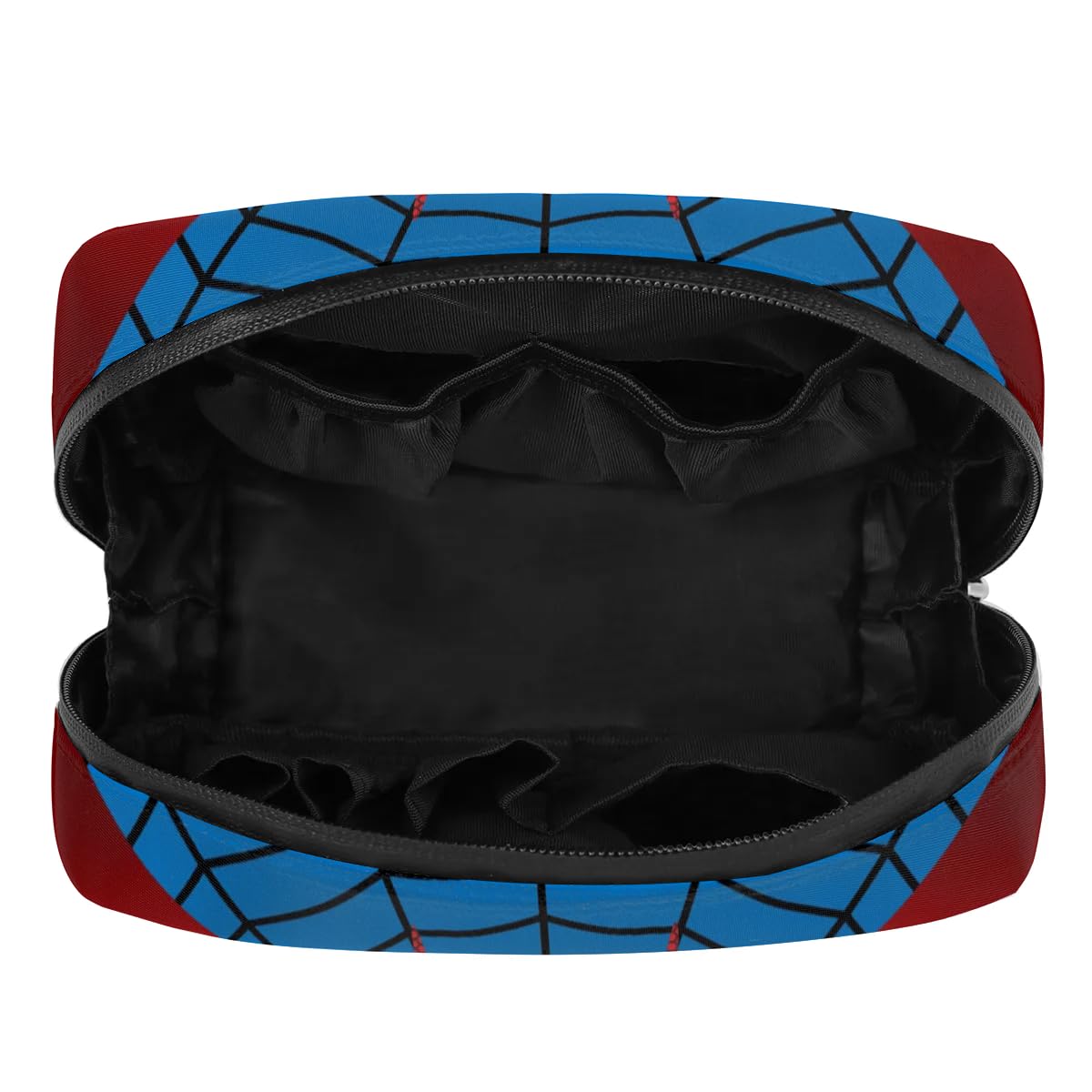 Spider Web Kids Toiletry Bag for Boys & Teens - Waterproof Cosmetic Travel Bag for Toddler, Small Blue Wash Bag for Weekend Trips & Sleepovers - Perfect for School, Camping, and Family Vacations