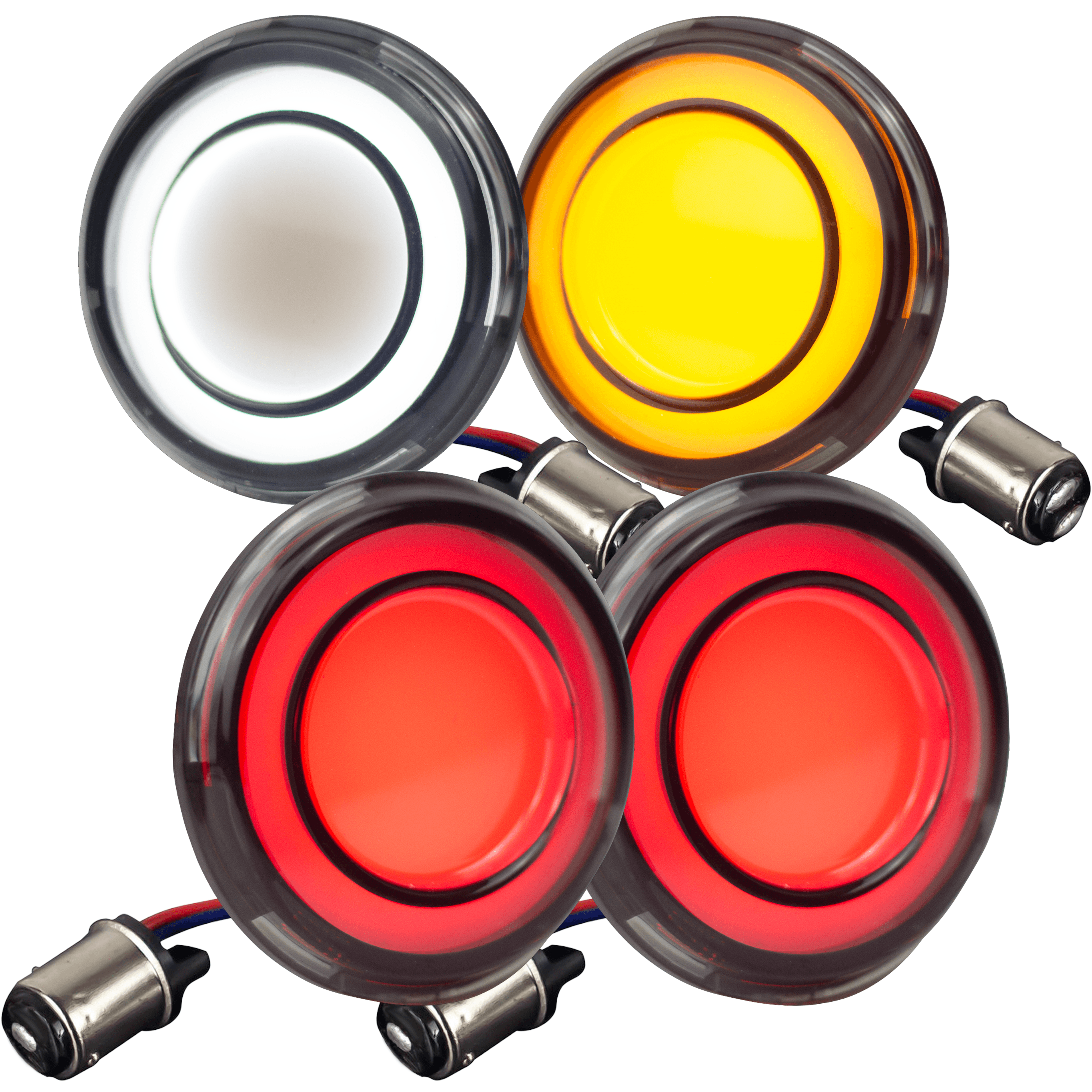 Eagle Lights HALOS 2 LED Turn Signals for Harley Davidson Motorcycles - Front (1157) & Rear (1156) - Bright LED Bulbs for Enhanced Visibility and Safety on Night Rides