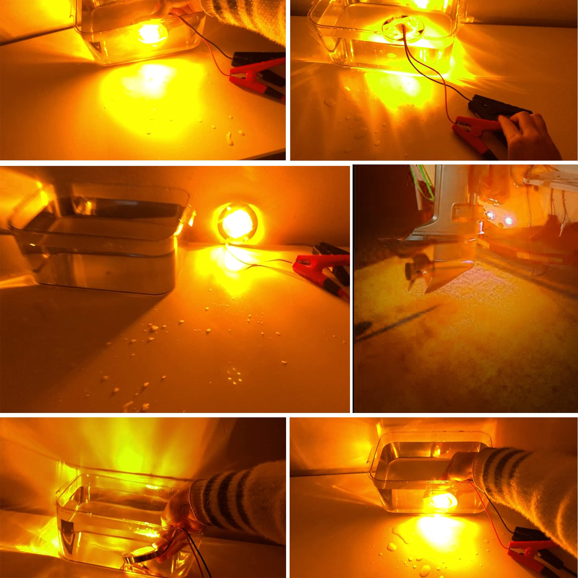 2PC 12V Waterproof LED Boat Navigation Lights - 3in Amber Round Marine Deck & Transom Mount Lights for Boats, Yachts, Kayaks - Perfect for Night Cruising, Fishing & Water Safety