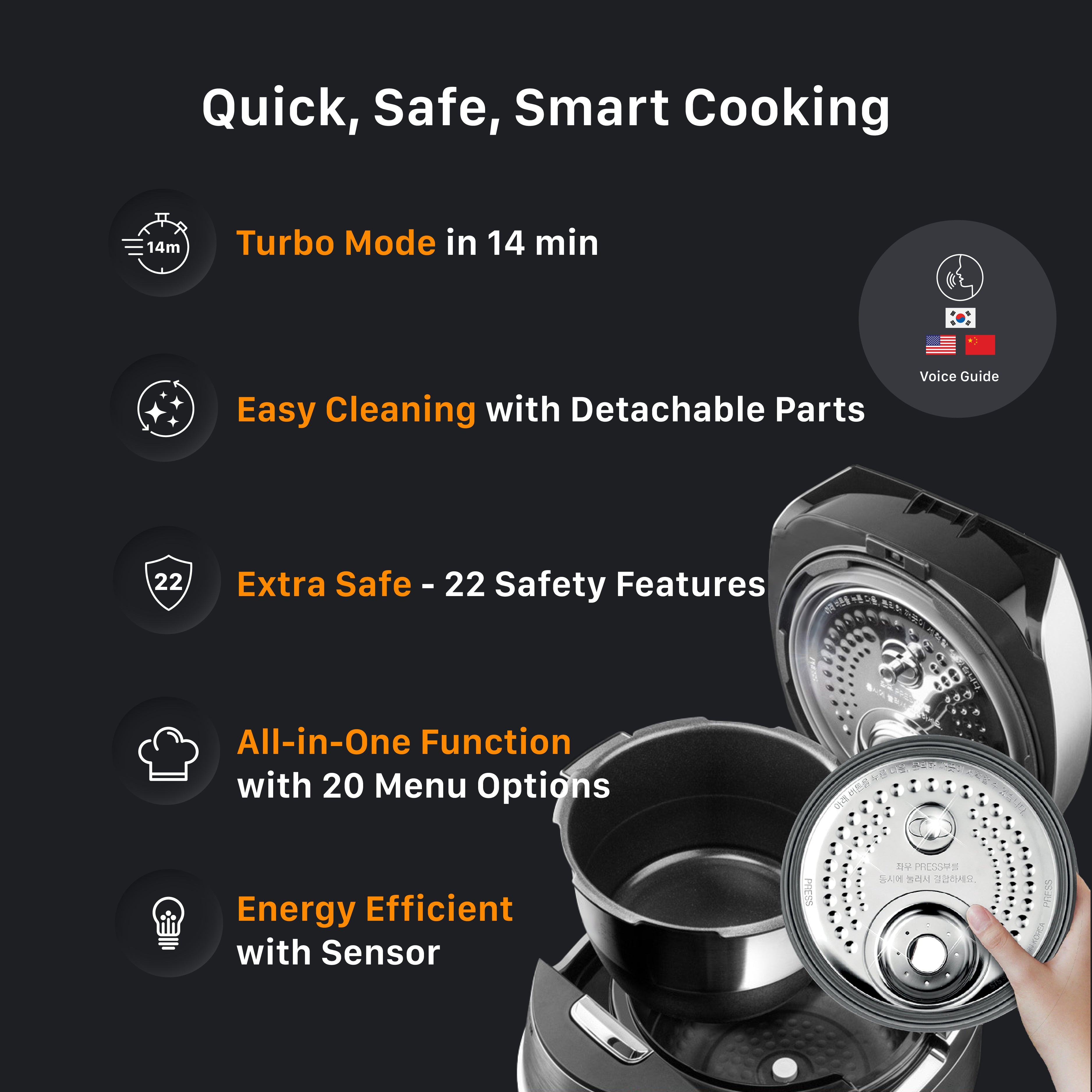10 Cup IH Pressure Rice Cooker (CRP JHR1009F) - Fast & Even Cooking, Perfect for Family Meals, Dinner Parties & Meal Prep