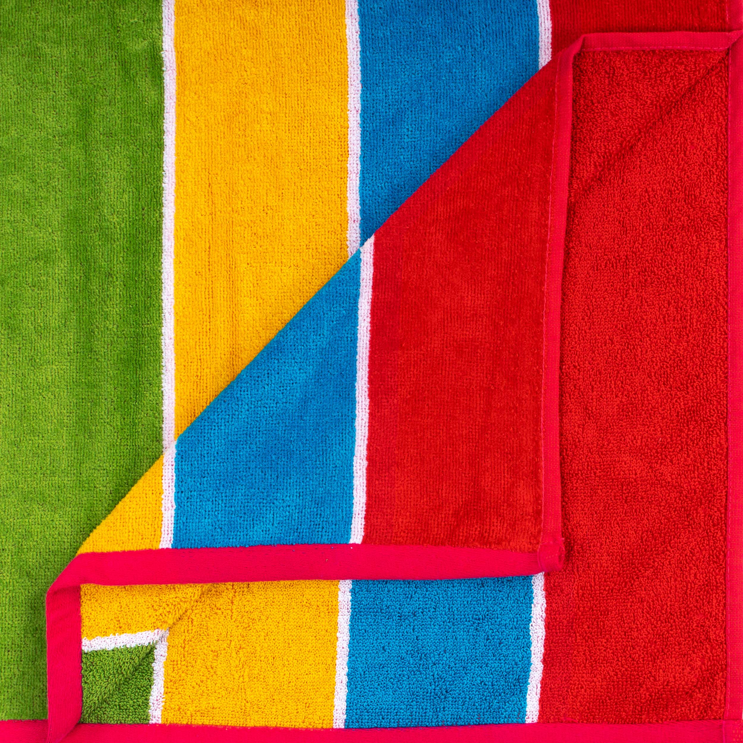 Rainbow Stripes Egyptian Cotton Oversized 2-Piece Beach Towel Set - Ultra Soft & Absorbent for Pool, Beach, Yoga & Spa - Quick Dry Bath Towels for Summer Vacation & Outdoor Activities