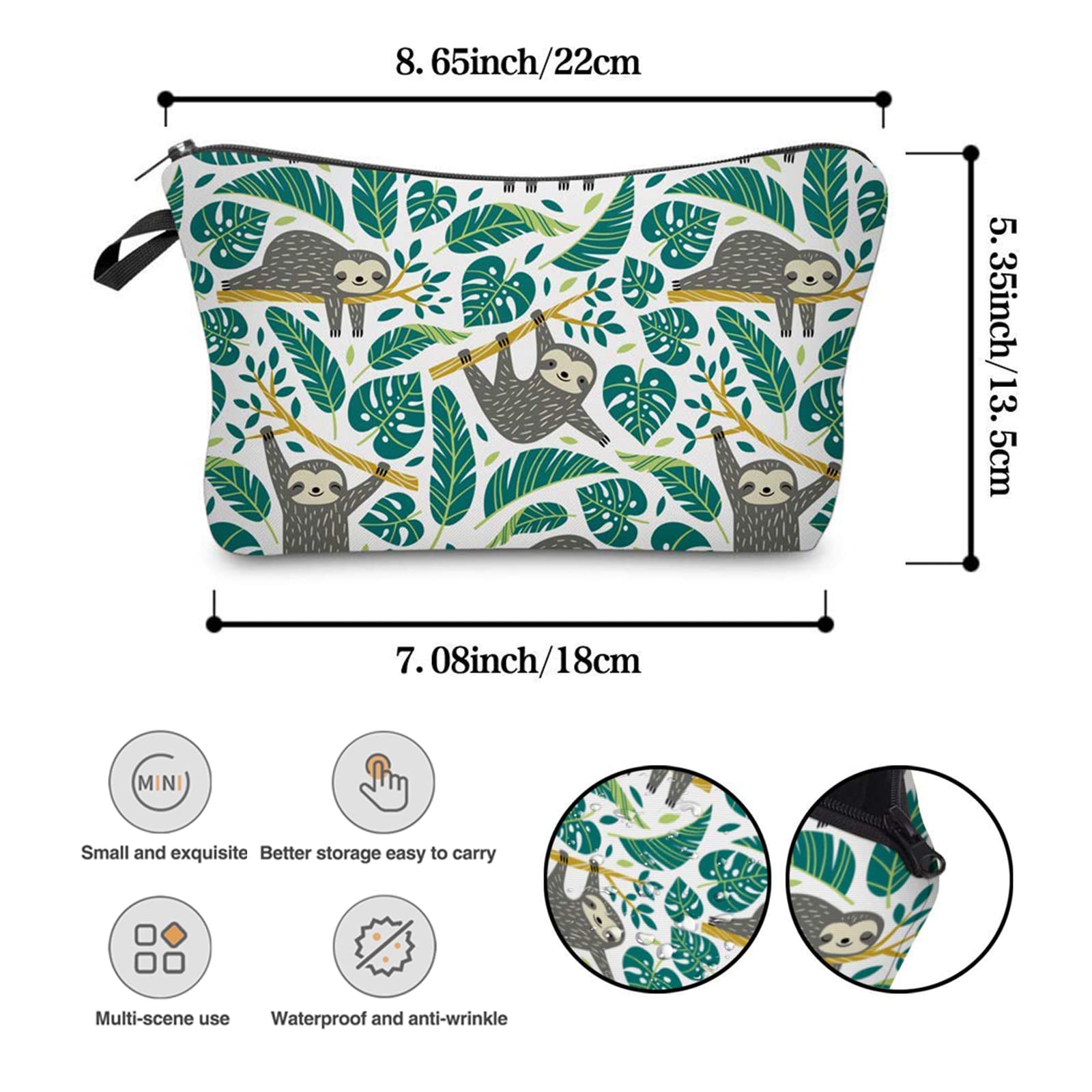 Waterproof Cosmetic Bag for Women - 2 Pack Travel Makeup Pouch for Purse & Toiletry Organizer | Perfect for Girls' Travel & Daily Use
