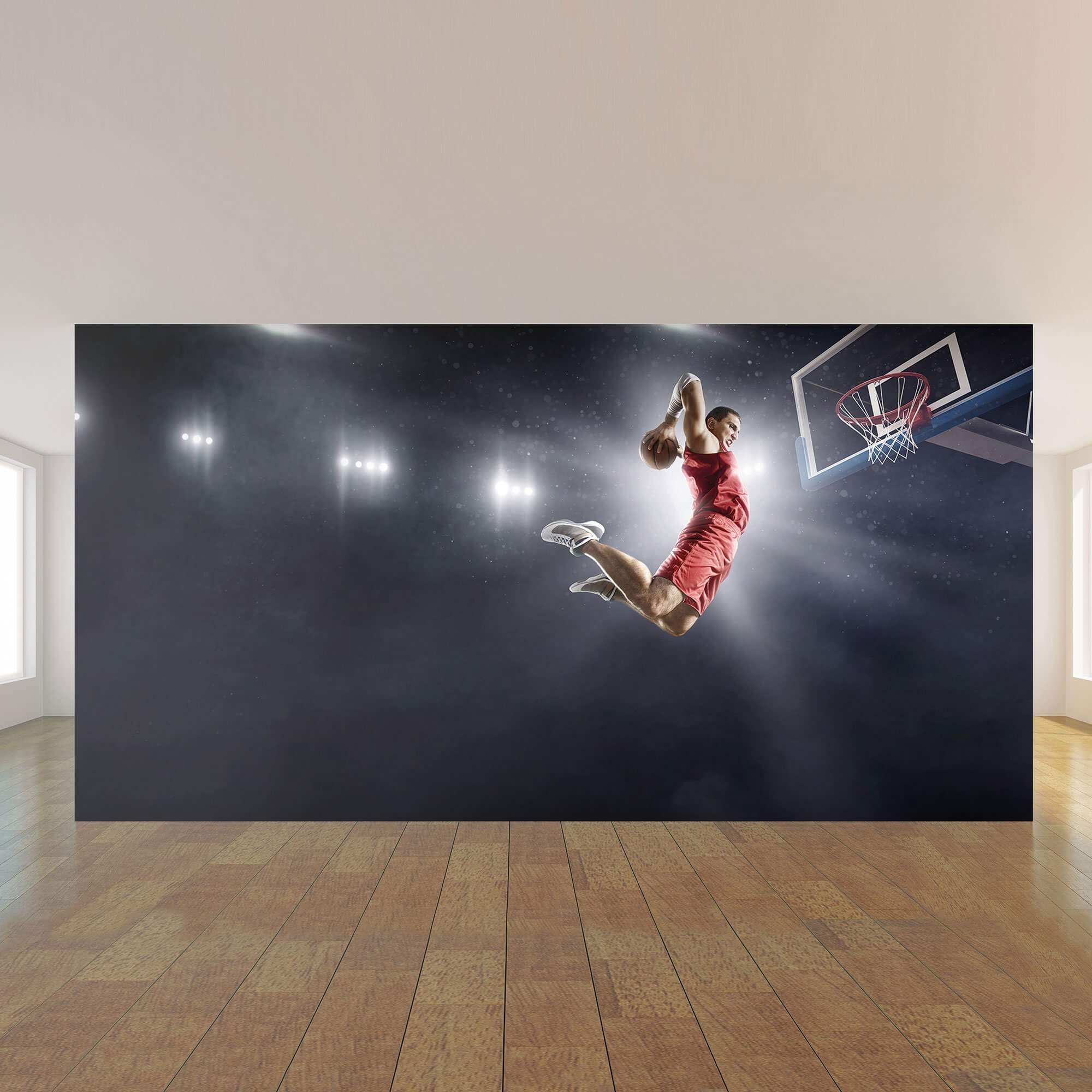 Orange Basketball Peel and Stick Removable Wall Decal - Self-Adhesive Sports Mural for Kids Room, Gym, or Game Room Decor - Perfect for Basketball Fans and Sports Themed Spaces