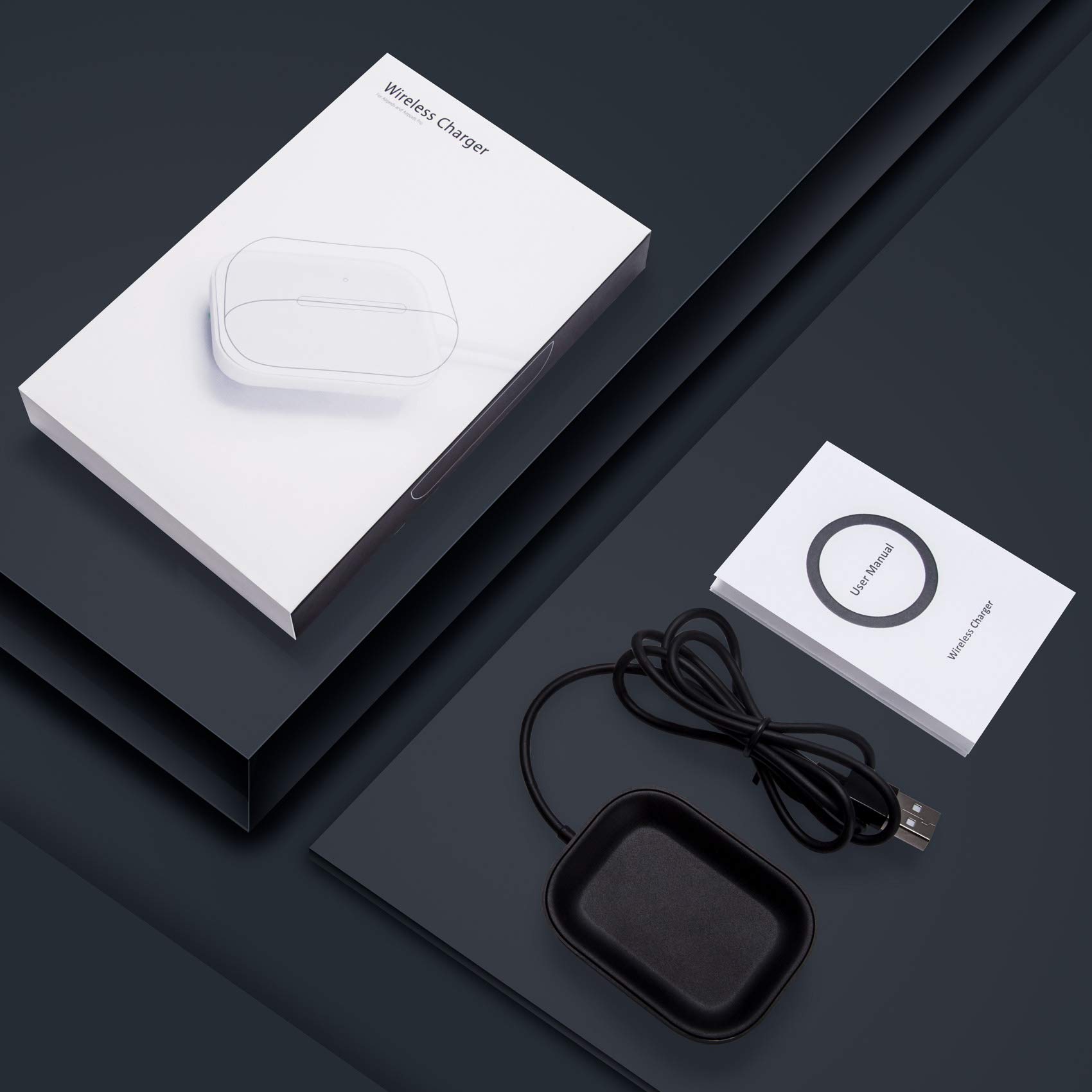 Wireless Charger for AirPods Pro 2nd Gen, AirPods 4 (ANC), AirPods 3rd Gen & AirPods Pro - Fast Qi-Certified Charging Station with LED Indicator (Black) - Perfect for Home, Office & Travel Use