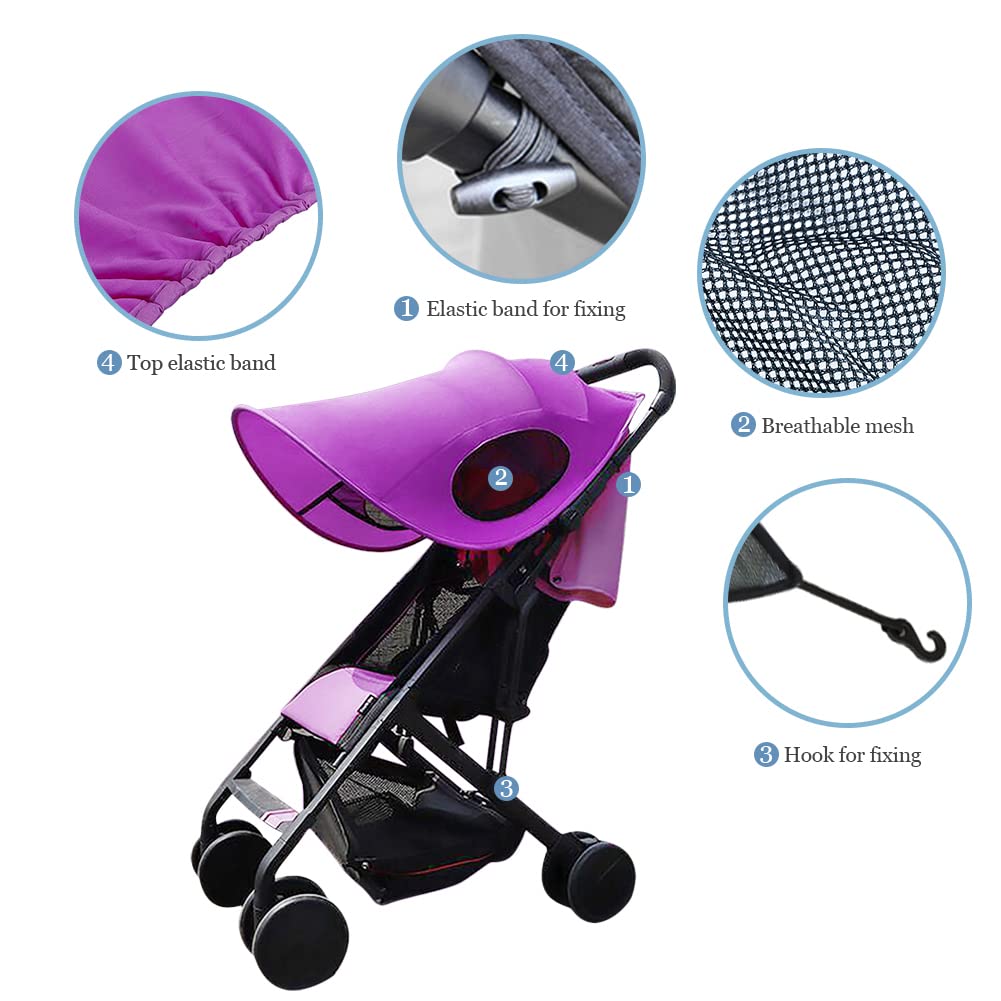 Universal Baby Stroller Sun Shade - Blackout Canopy Cover with UV Protection for Strollers, Car Seats & Prams | Rain & Sun Shield for Outdoor Walks, Park Visits & Travel