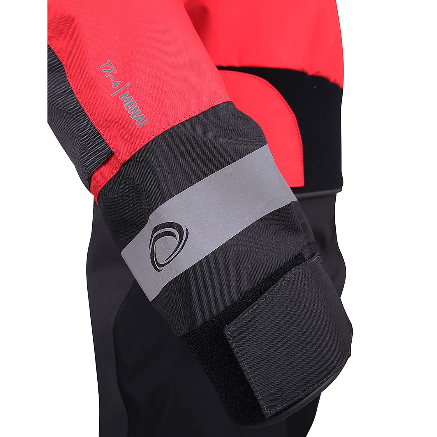 Menai Multisport 4 Back Zip Drysuit - Waterproof & Breathable Dry Suit with Underfleece Lining - Red & Black - Sprayproof Diving & Watersports Gear - Size LM - Perfect for Scuba Diving, Kayaking, and Sailing