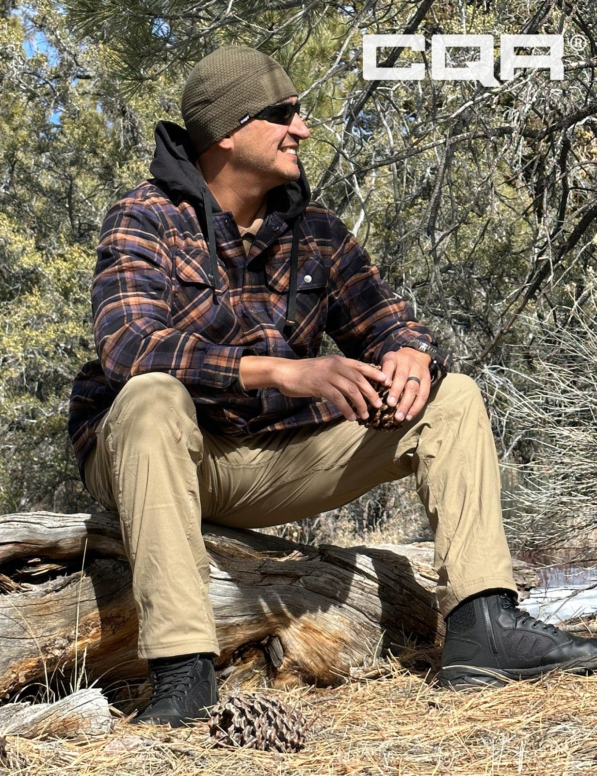CQR Men's Military Tactical Boots - Lightweight 6 Inch Combat Boots for Hiking, Work & Outdoor Activities | Durable EDC Work Boots with Slip Resistance | Perfect for Army, Construction & Camping